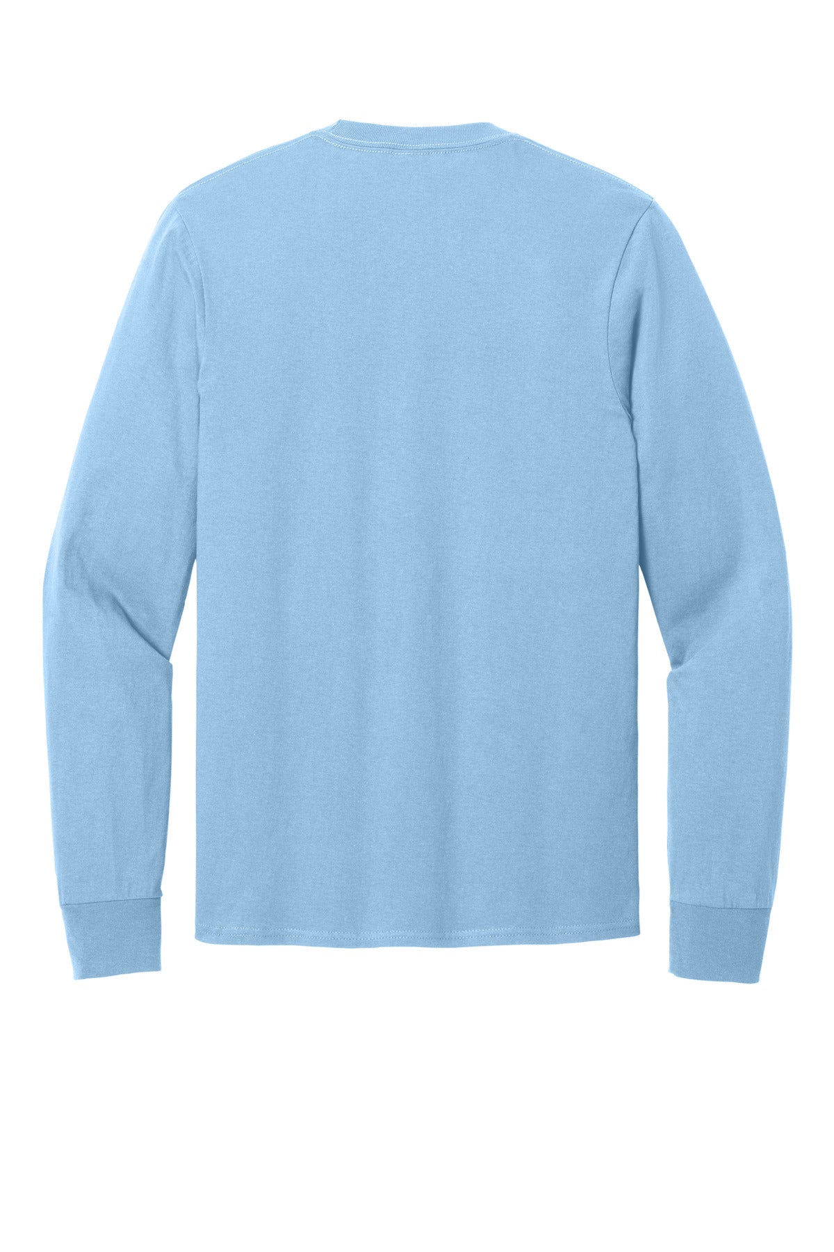 Port & Co Long Sleeve Core Cotton Tee - Light Blue
