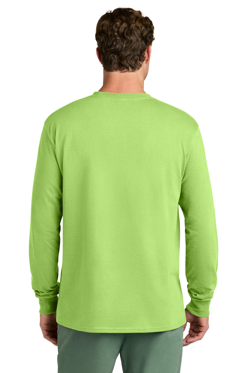 Port & Co Long Sleeve Core Cotton Tee - Lime