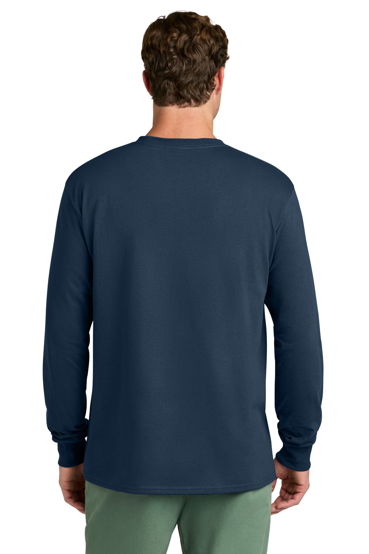 Port & Co Long Sleeve Core Cotton Tee - Navy