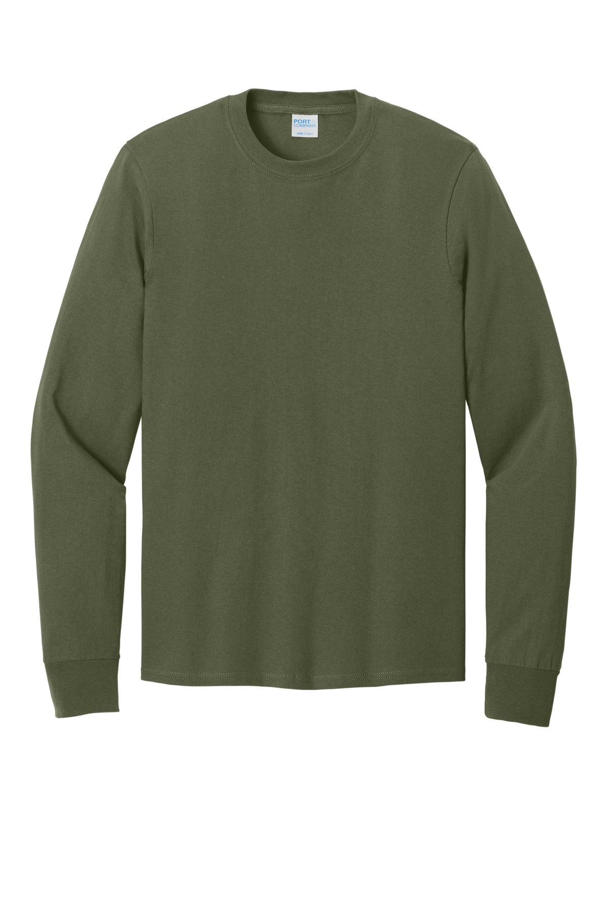 Port & Co Long Sleeve Core Cotton Tee - Olive Drab Green
