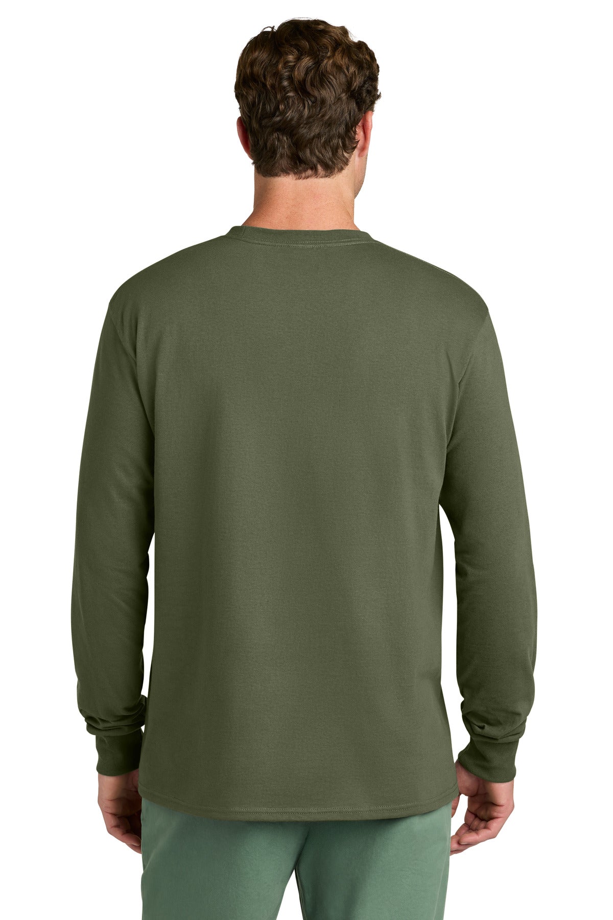 Port & Co Long Sleeve Core Cotton Tee - Olive Drab Green