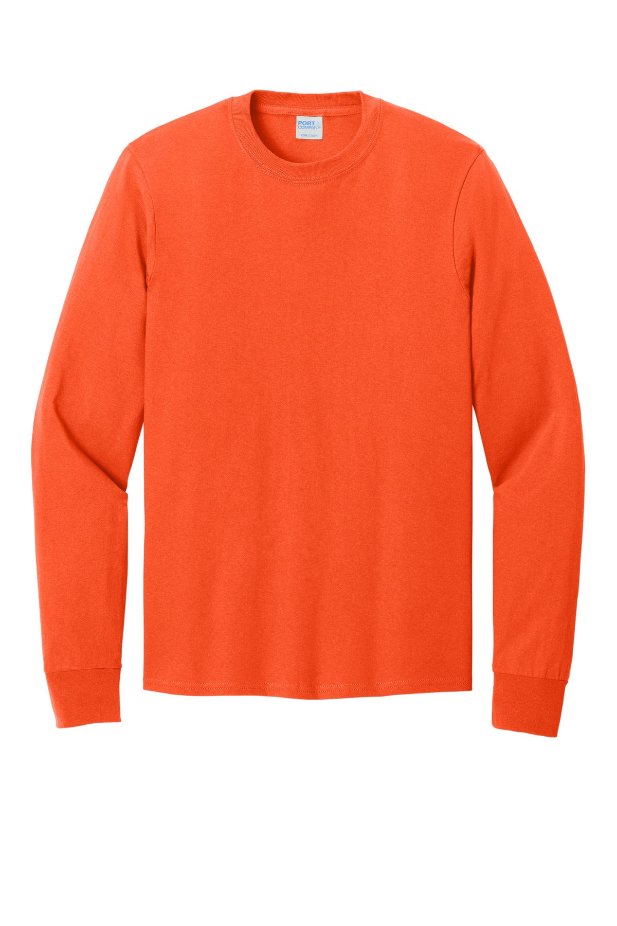 Port & Co Long Sleeve Core Cotton Tee - Orange