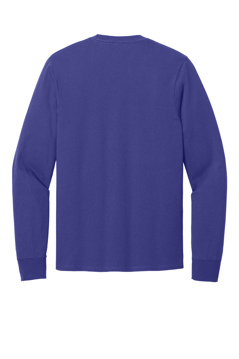 Port & Co Long Sleeve Core Cotton Tee - Purple