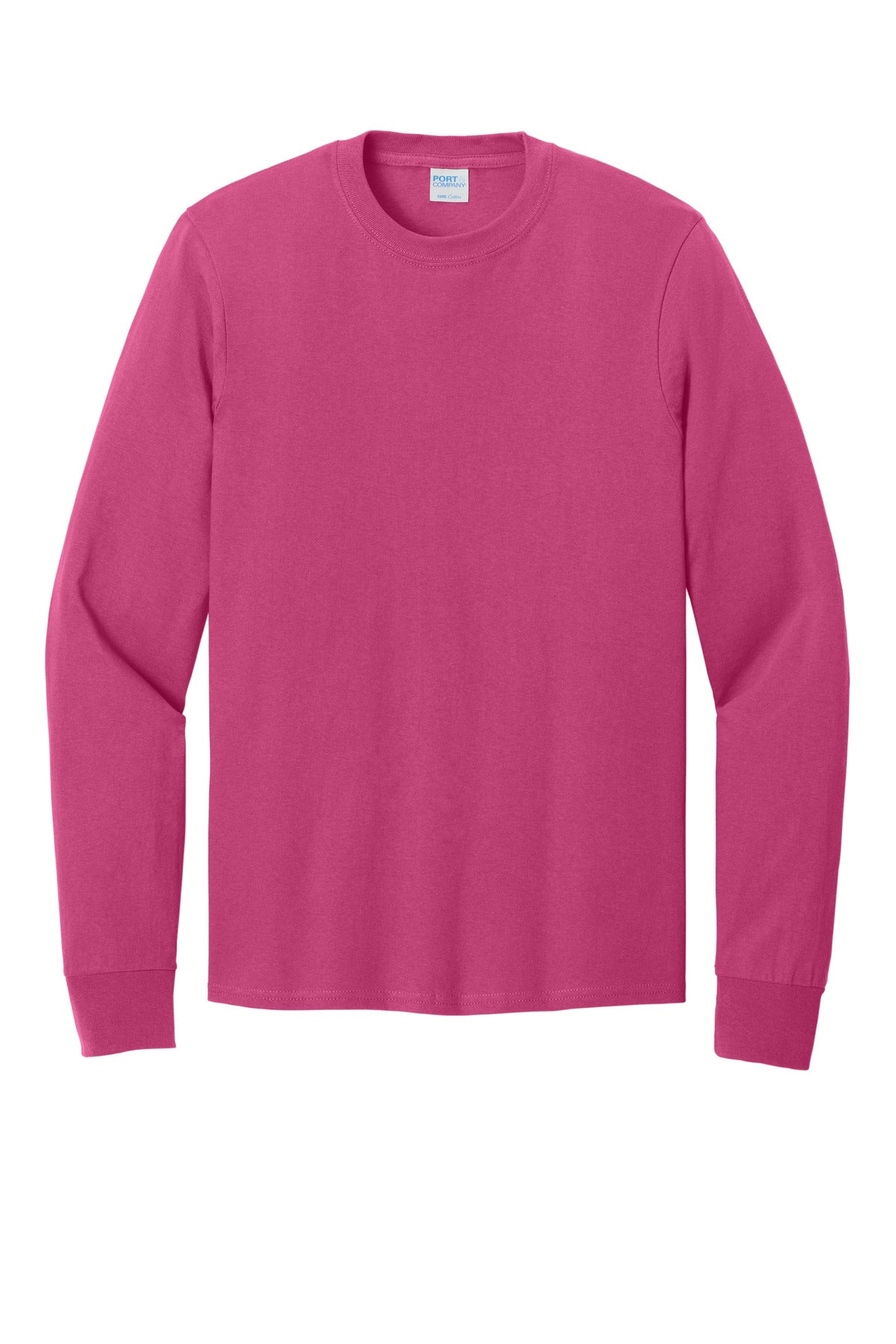 Port & Co Long Sleeve Core Cotton Tee - Sangria