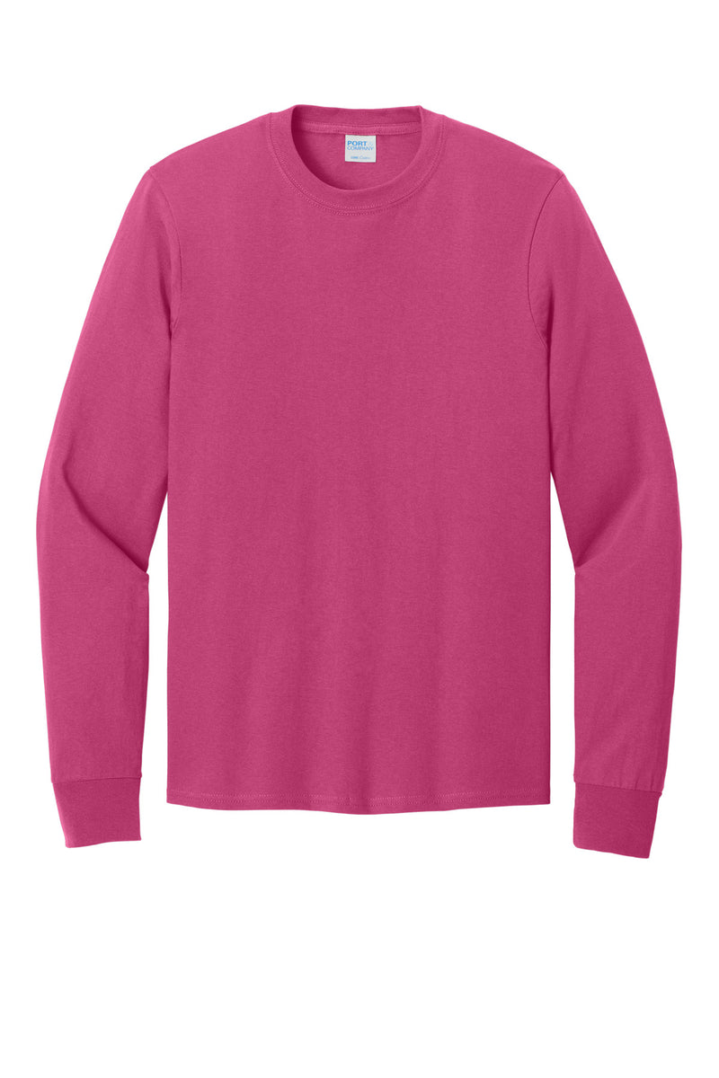 Port & Co Long Sleeve Core Cotton Tee - Sangria
