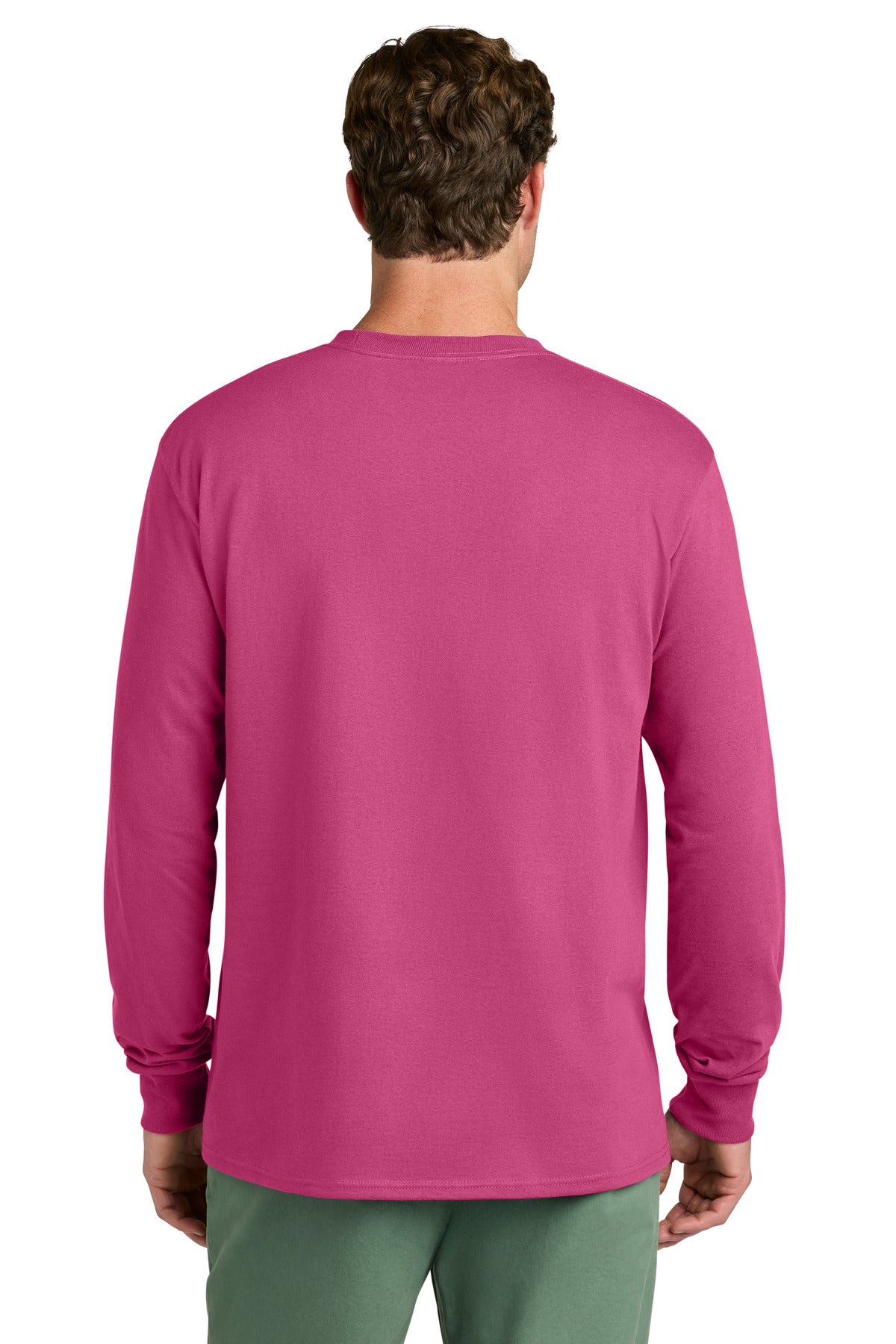 Port & Co Long Sleeve Core Cotton Tee - Sangria