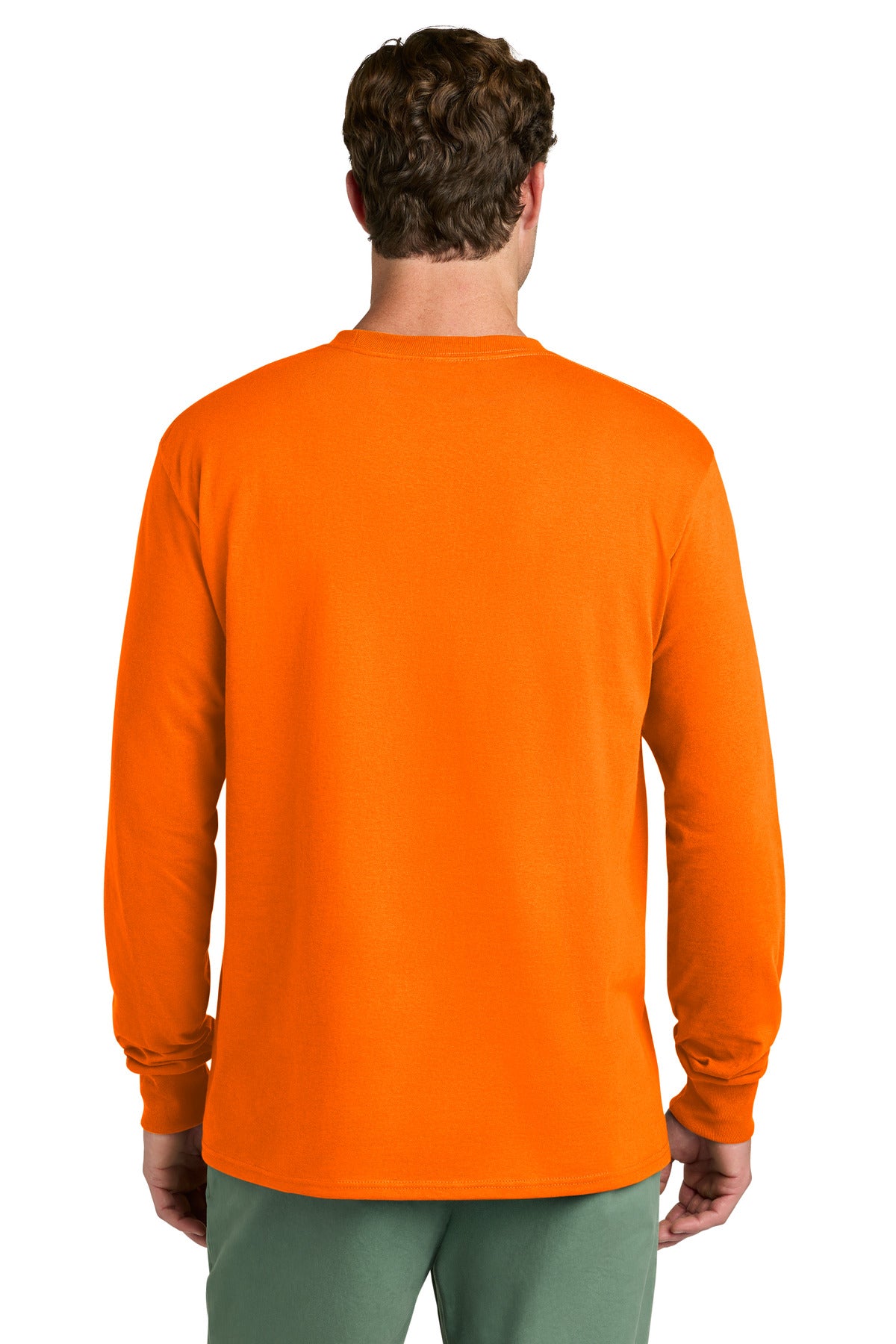 Port & Co Long Sleeve Core Cotton Tee - S. Orange