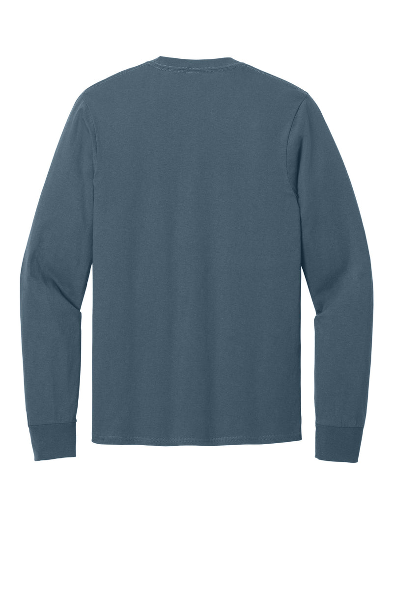 Port & Co Long Sleeve Core Cotton Tee - Steel Blue