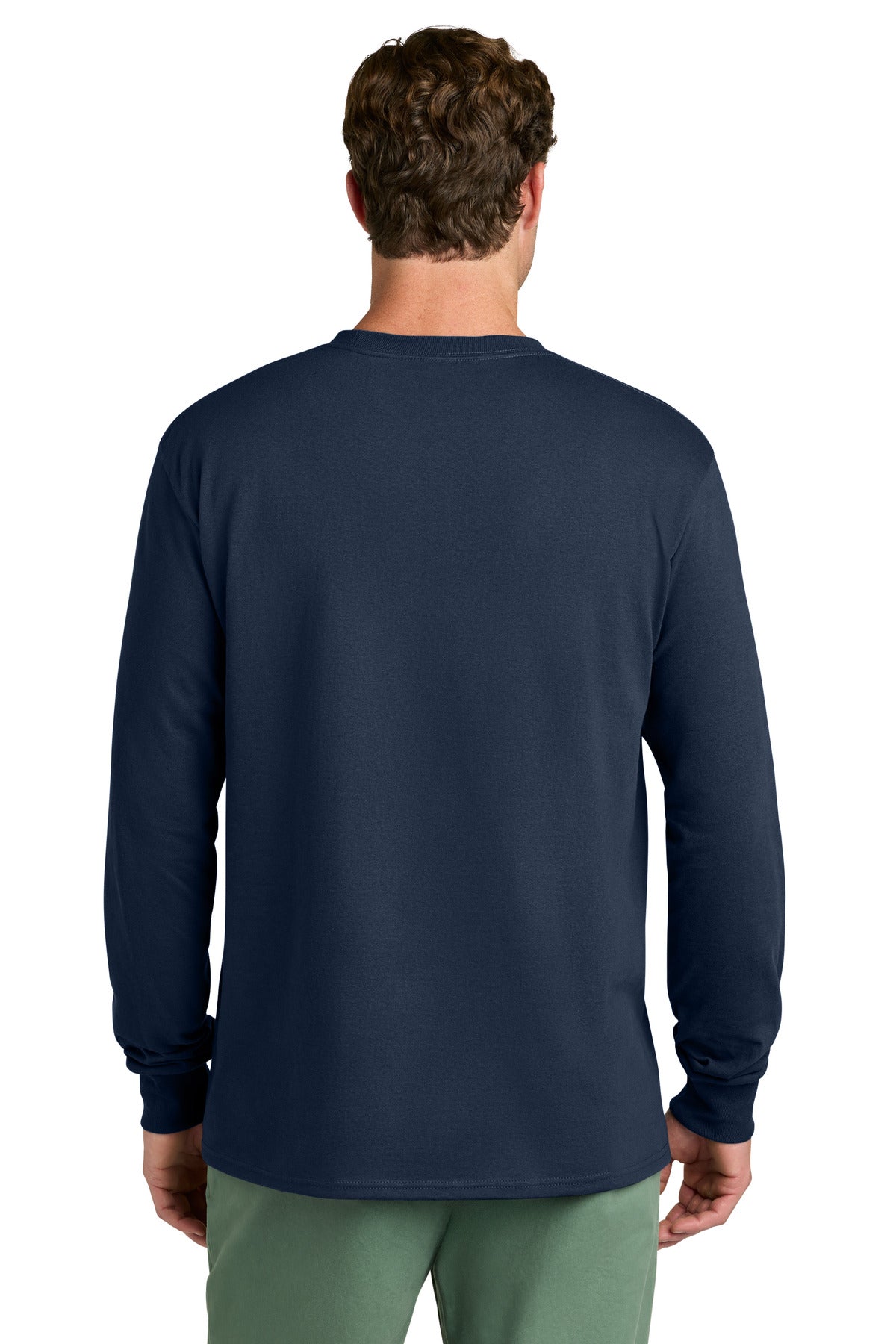Port & Co Long Sleeve Core Cotton Tee - True Navy