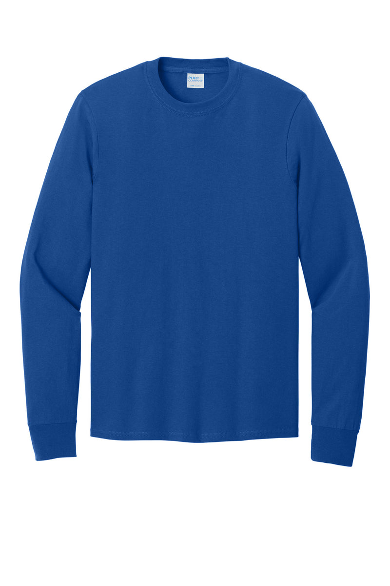 Port & Co Long Sleeve Core Cotton Tee - True Royal