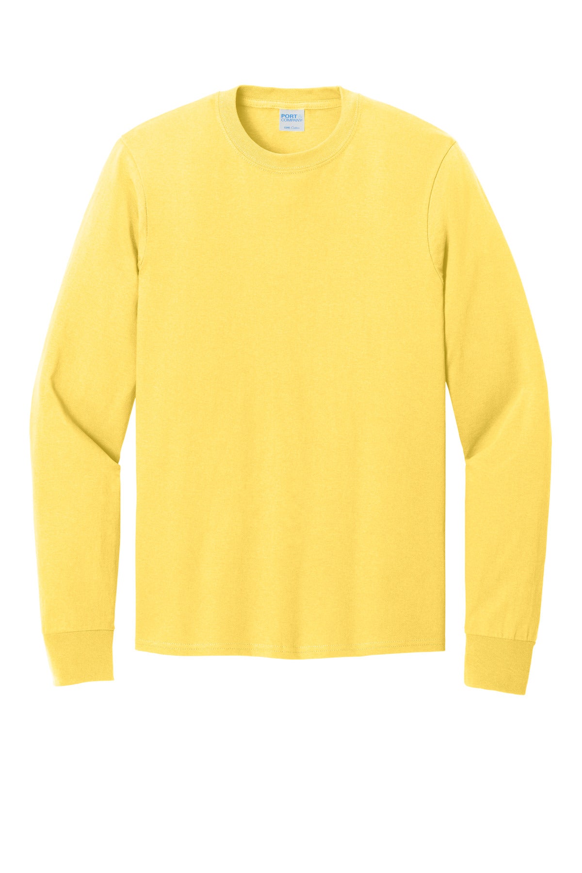 Port & Co Long Sleeve Core Cotton Tee - Yellow
