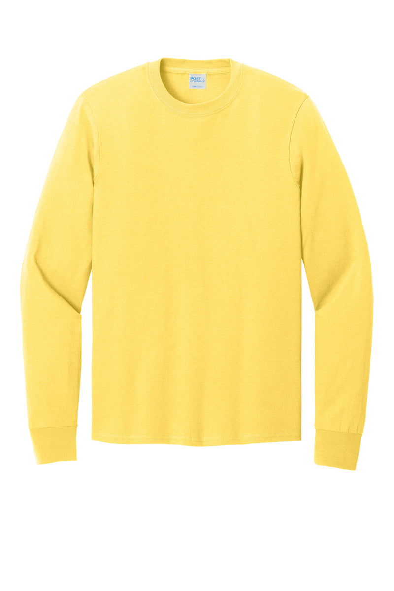 Port & Co Long Sleeve Core Cotton Tee - Yellow