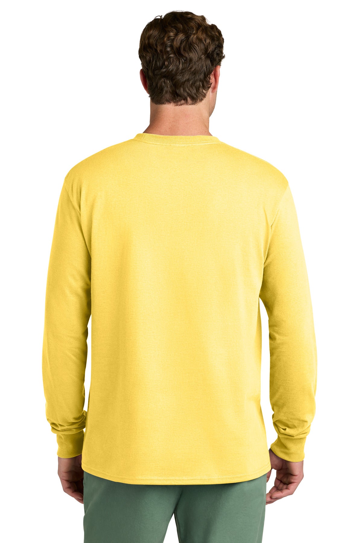 Port & Co Long Sleeve Core Cotton Tee - Yellow