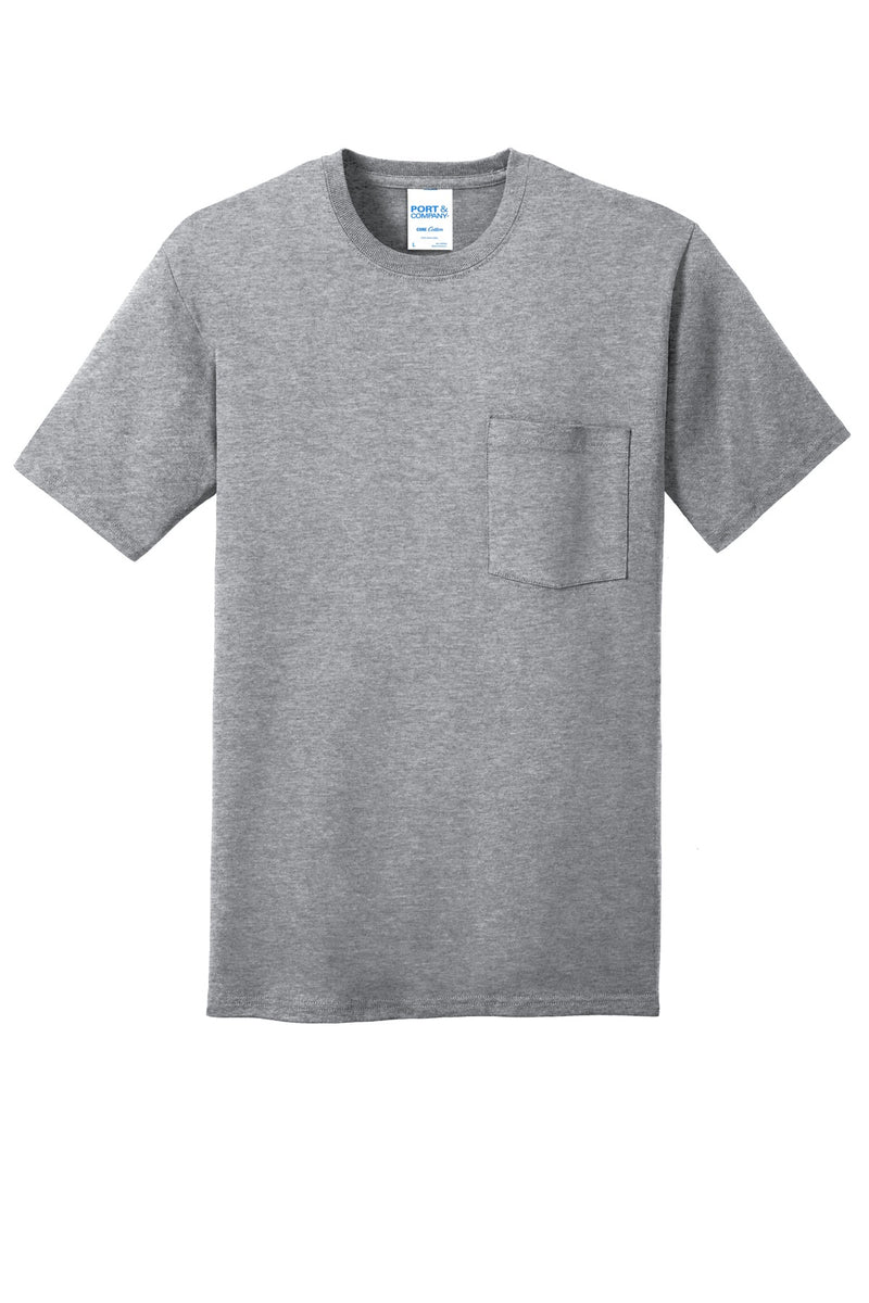 Port & Co Core Cotton Pocket Tee - Athletic Heather