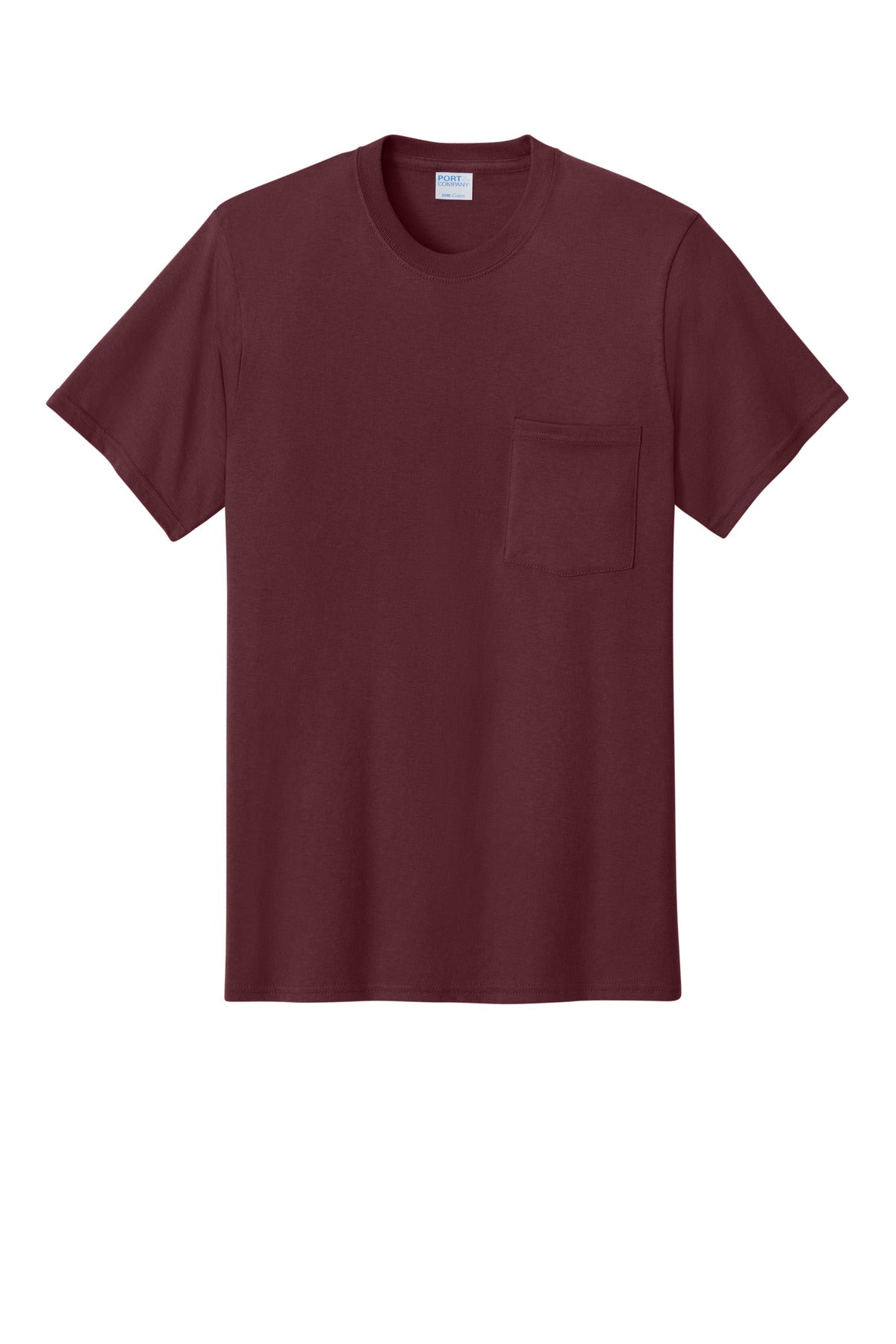Port & Co Core Cotton Pocket Tee - Athletic Maroon