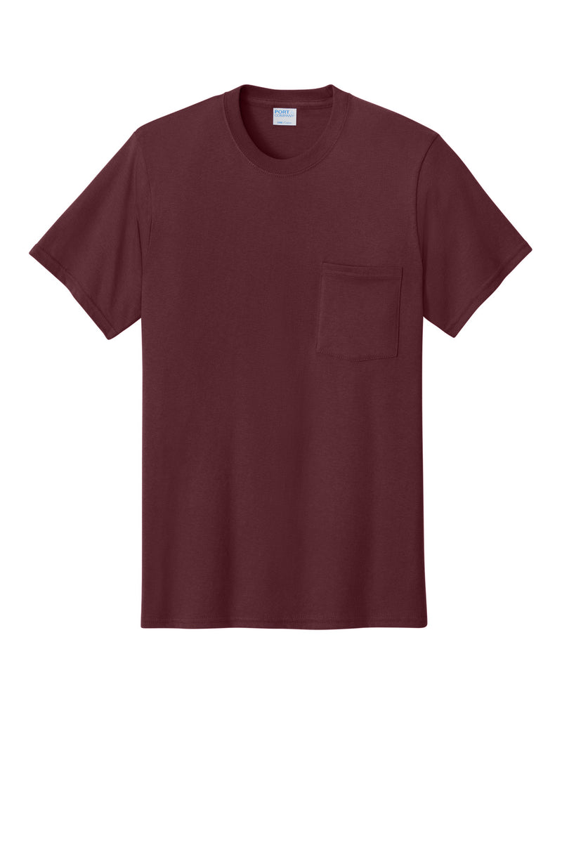 Port & Co Core Cotton Pocket Tee - Athletic Maroon