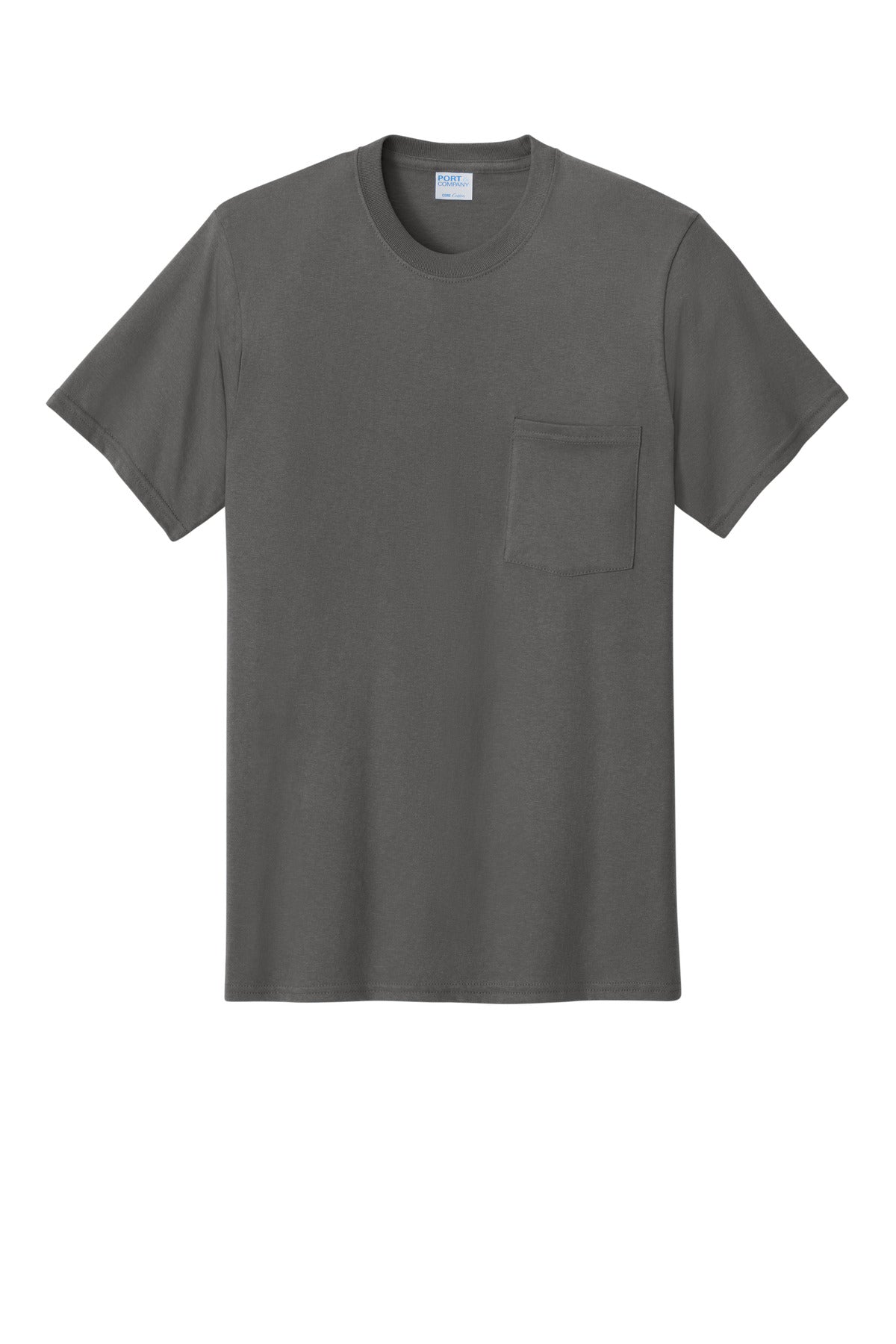 Port & Co Core Cotton Pocket Tee - Charcoal