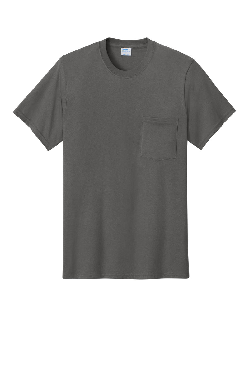 Port & Co Core Cotton Pocket Tee - Charcoal