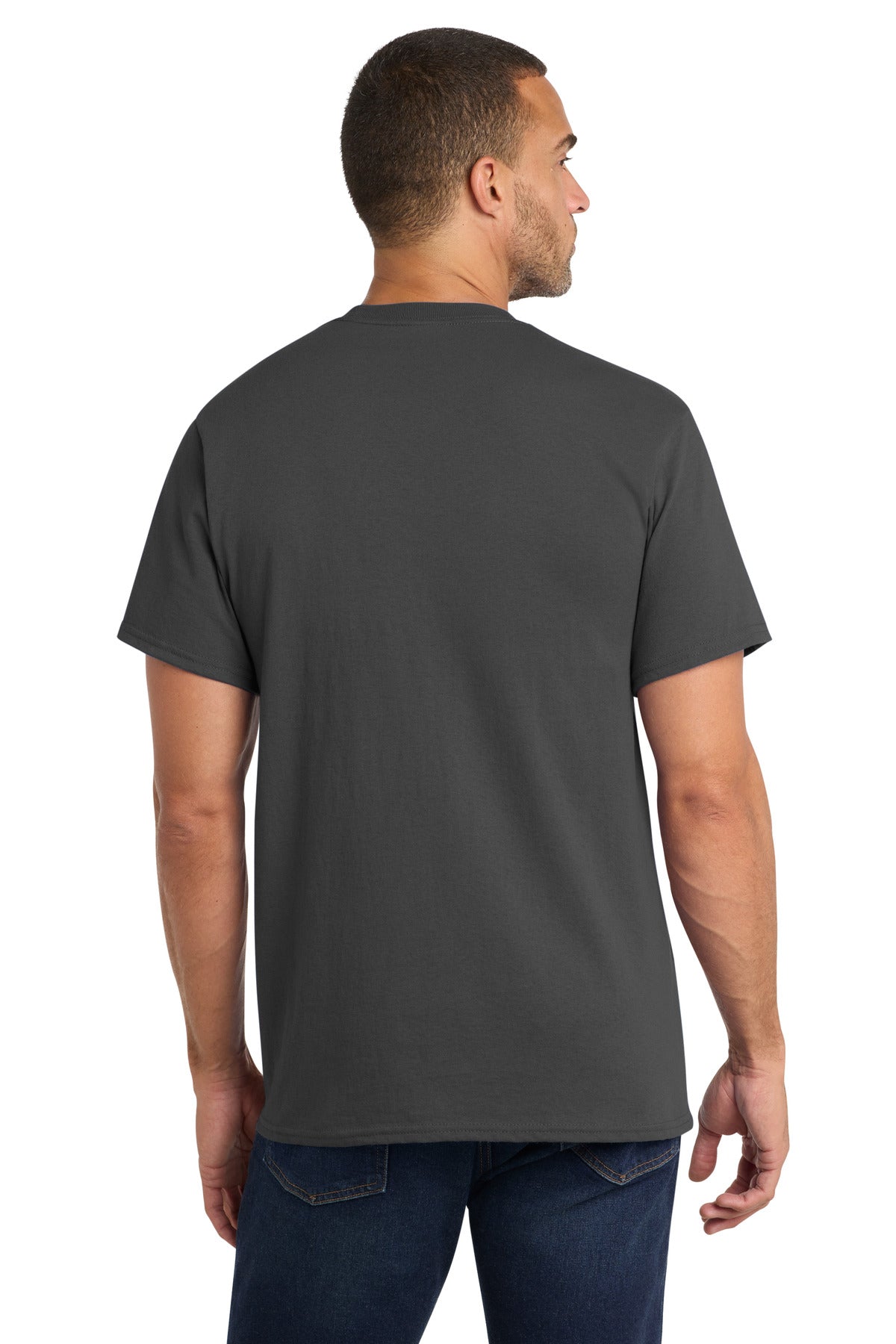 Port & Co Core Cotton Pocket Tee - Charcoal