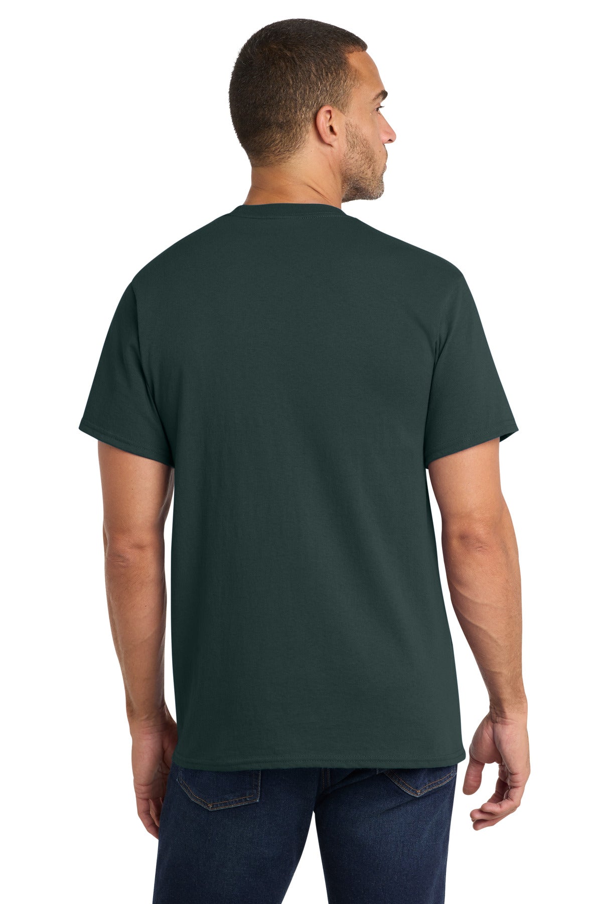 Port & Co Core Cotton Pocket Tee - Dark Green