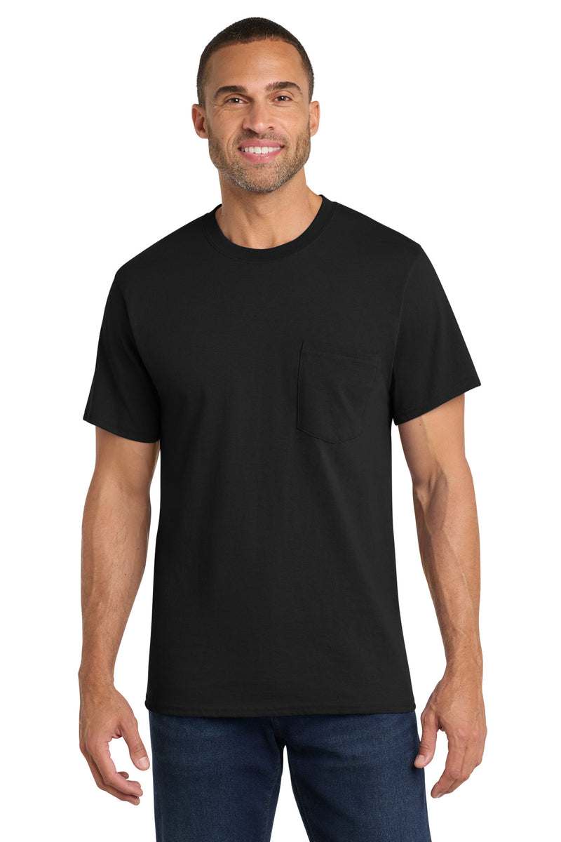 Port & Co Core Cotton Pocket Tee - Jet Black