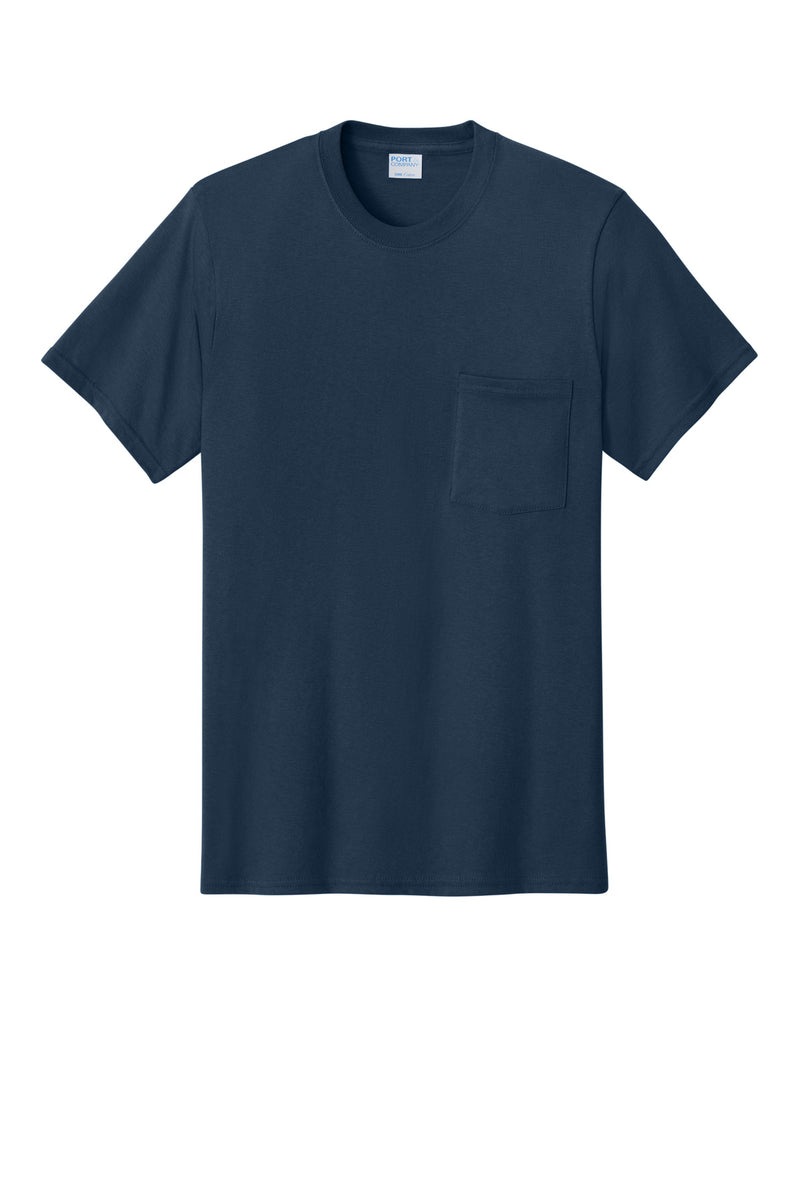 Port & Co Core Cotton Pocket Tee - Navy
