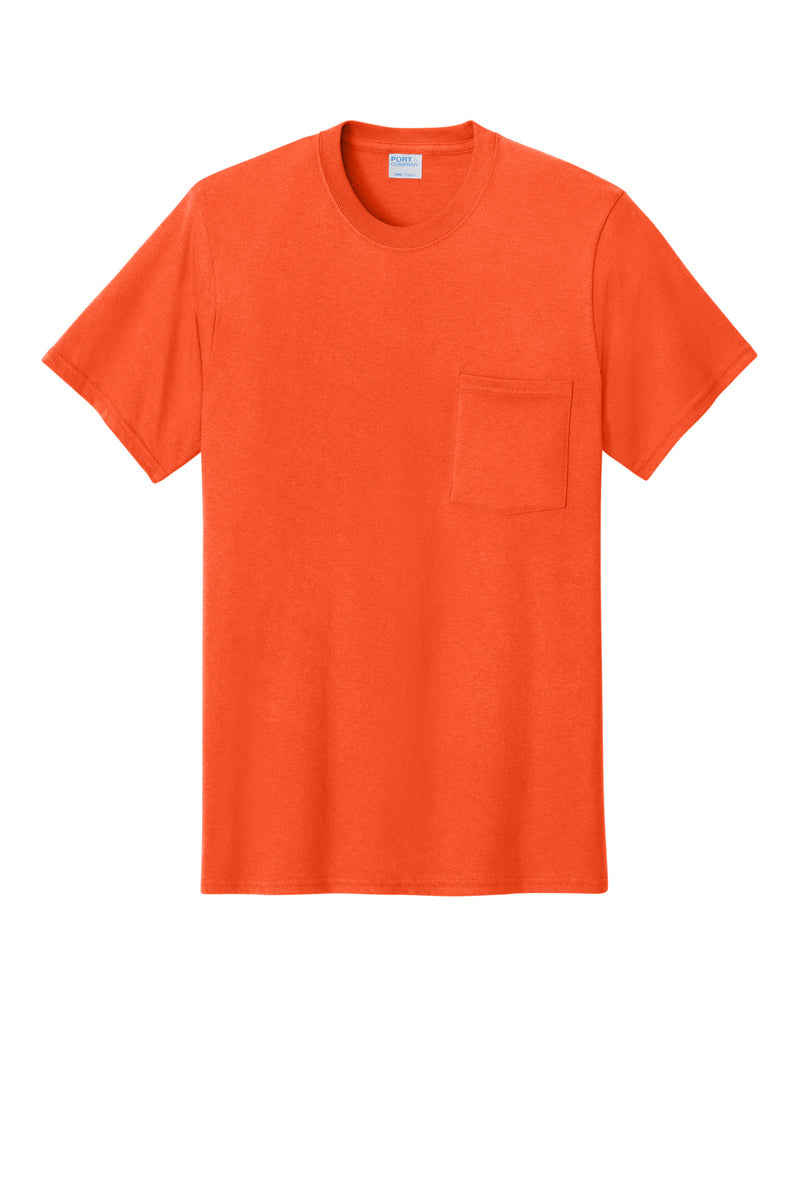Port & Co Core Cotton Pocket Tee - Orange