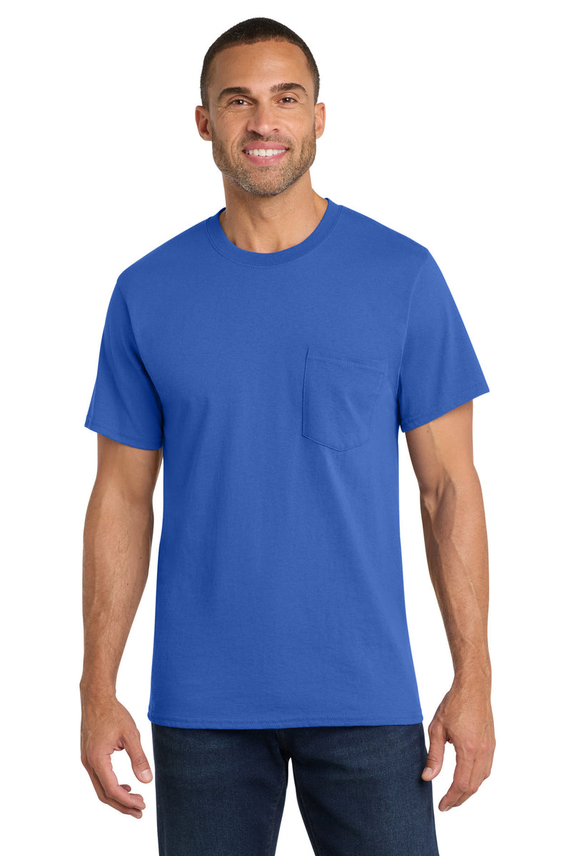Port & Co Core Cotton Pocket Tee - Royal