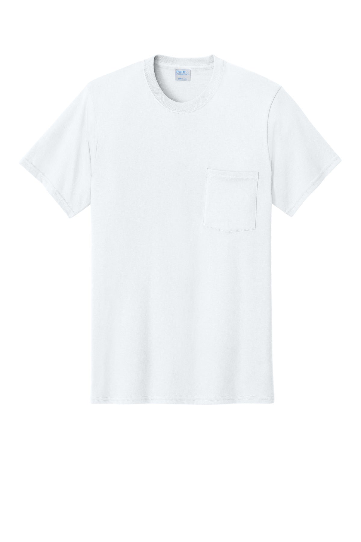 Port & Co Core Cotton Pocket Tee - White