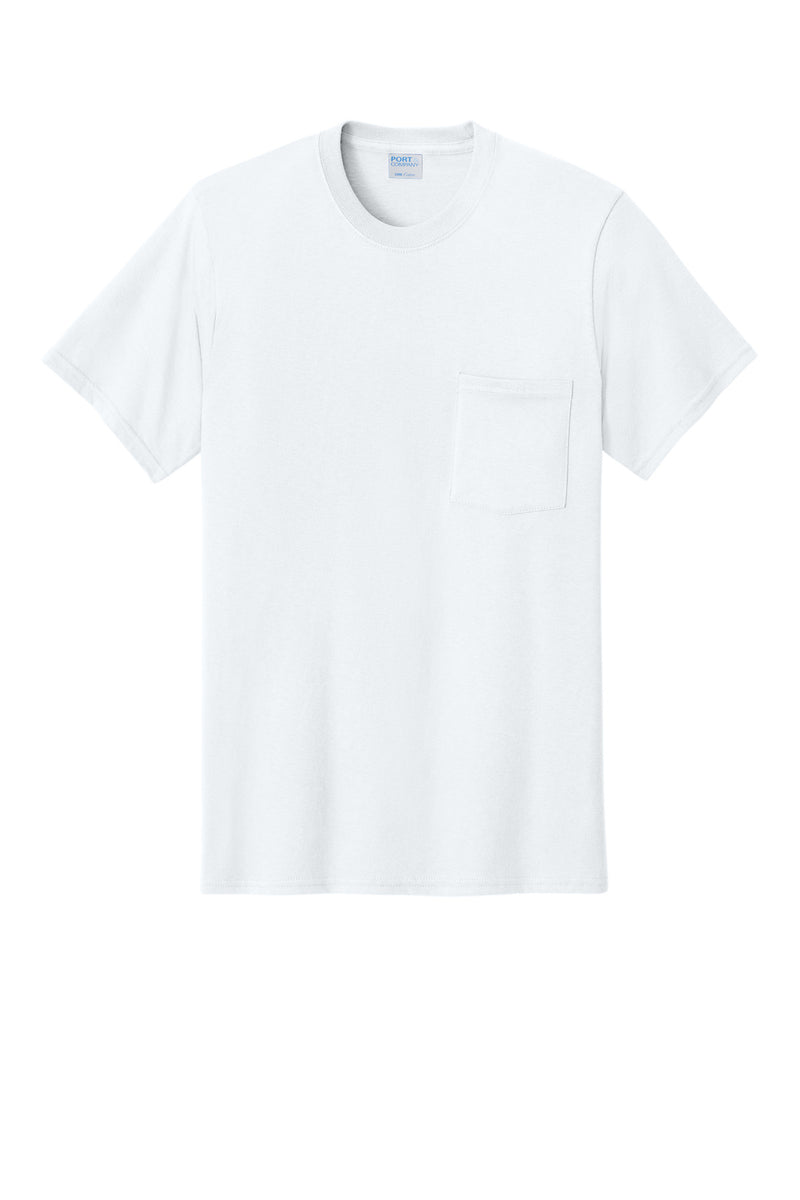 Port & Co Core Cotton Pocket Tee - White