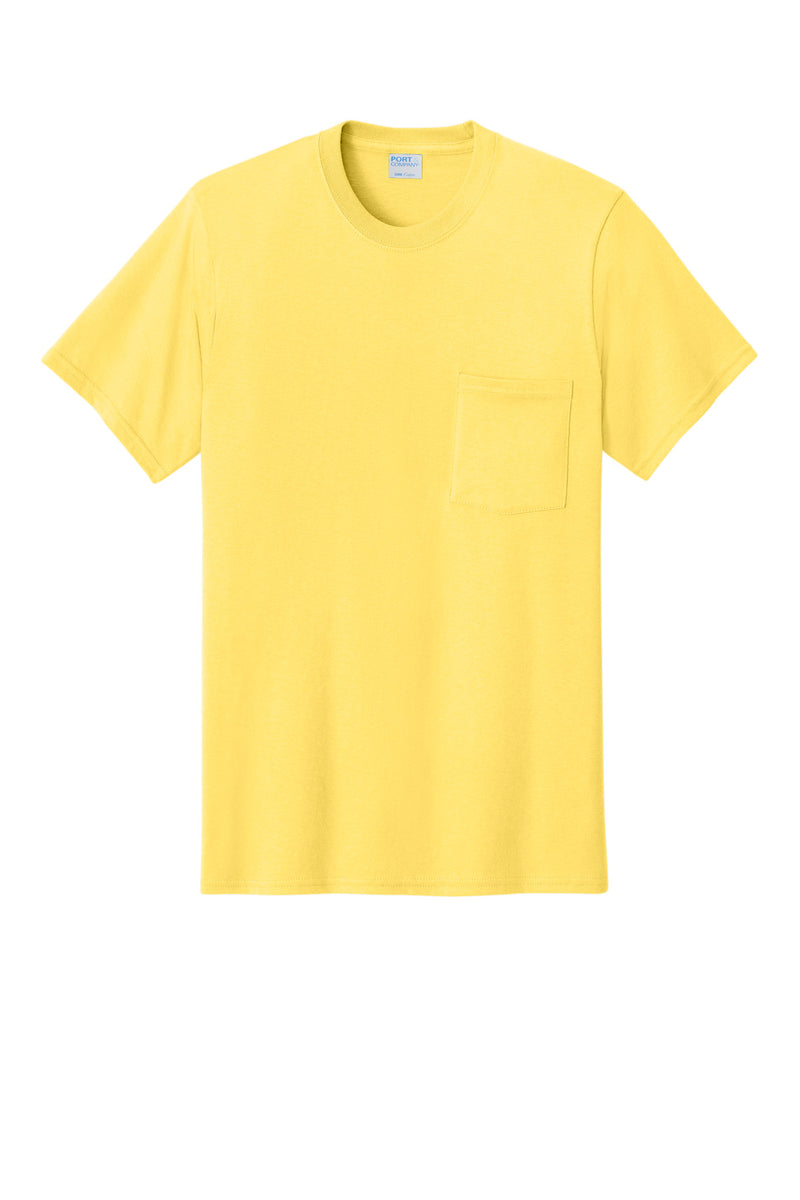 Port & Co Core Cotton Pocket Tee - Yellow
