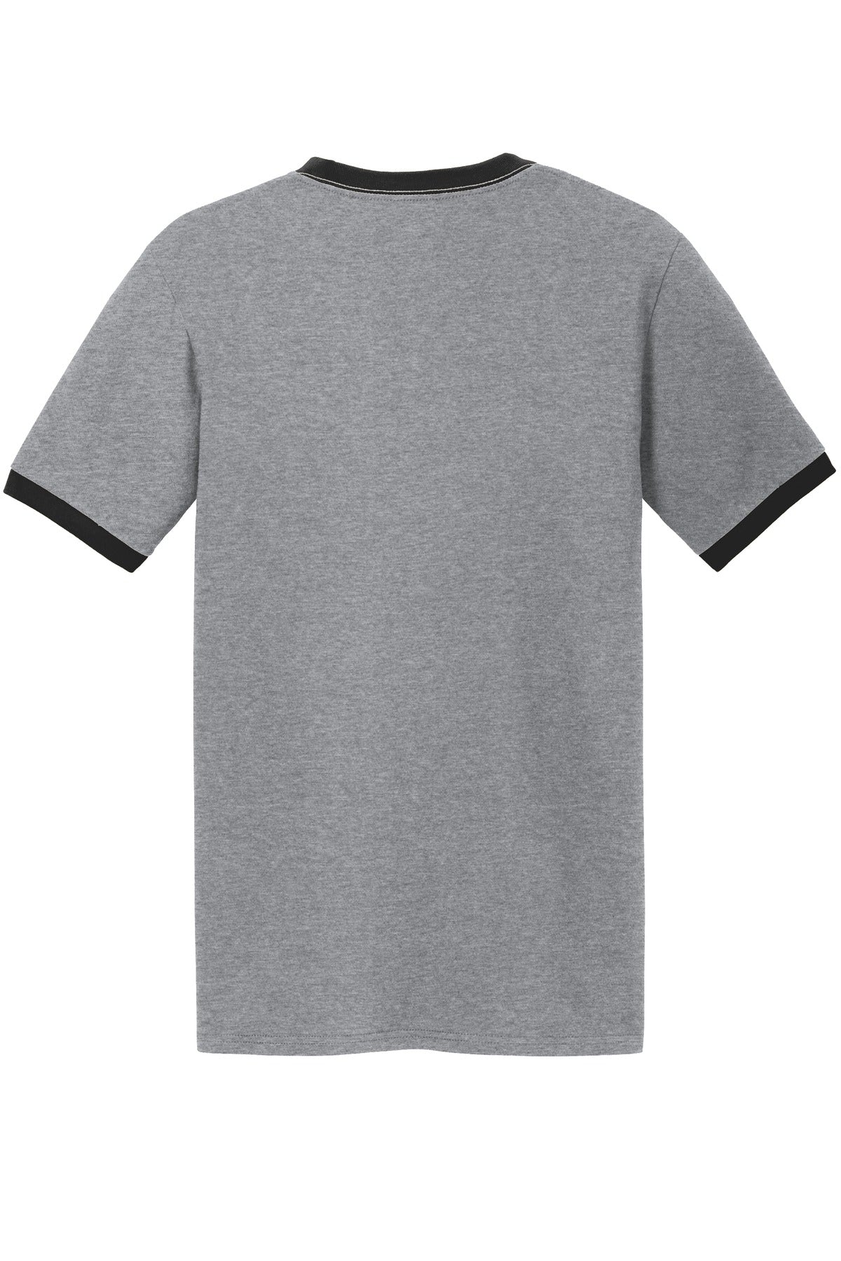 Port & Co Core Cotton Ringer Tee - Athletic Heather/ Jet Black