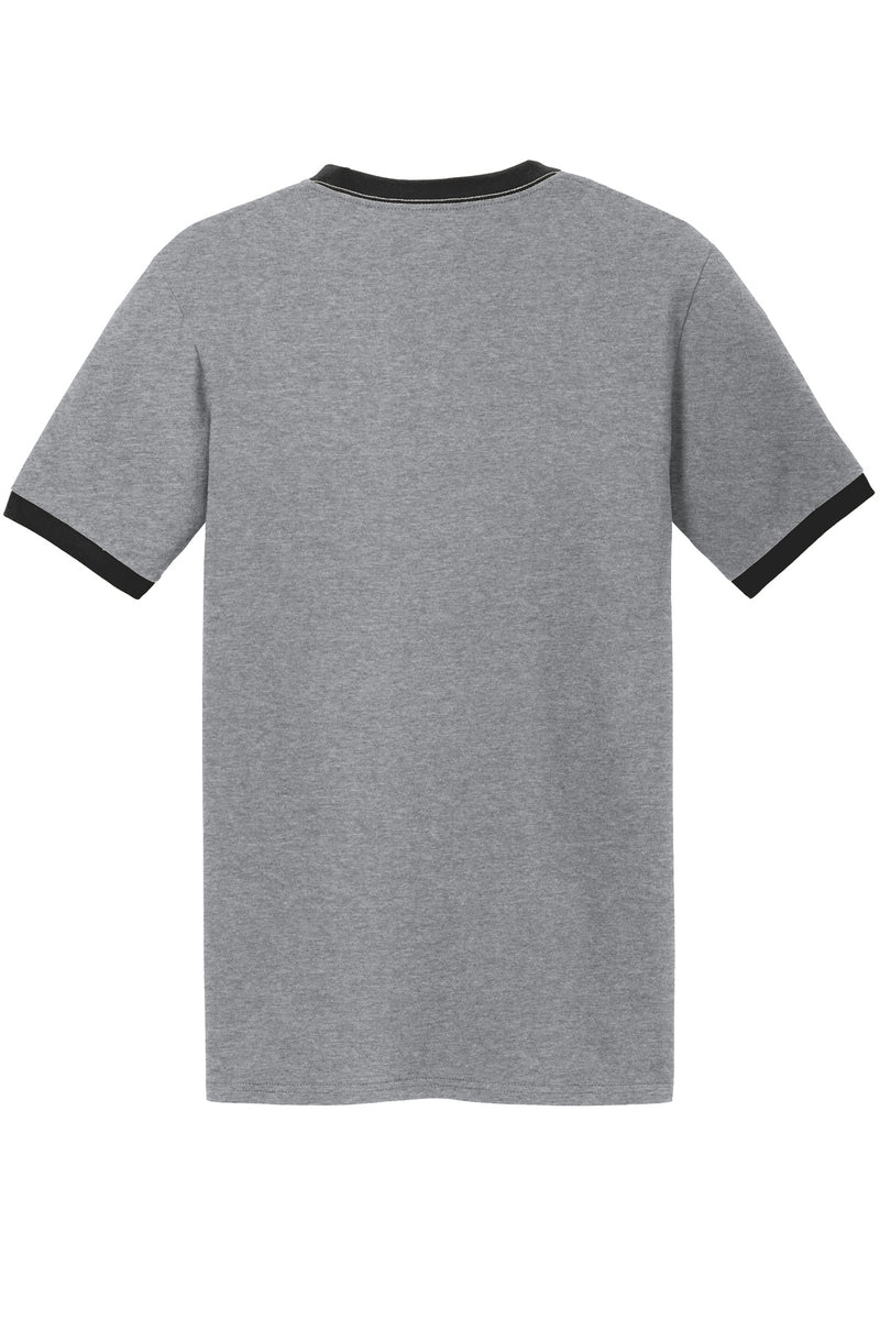Port & Co Core Cotton Ringer Tee - Athletic Heather/ Jet Black