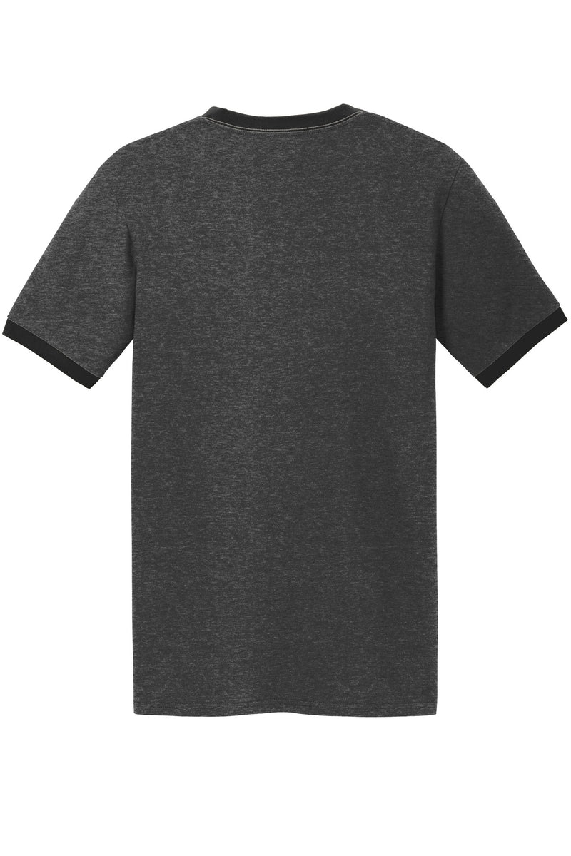 Port & Co Core Cotton Ringer Tee - Dark Heather Grey/ Jet Black