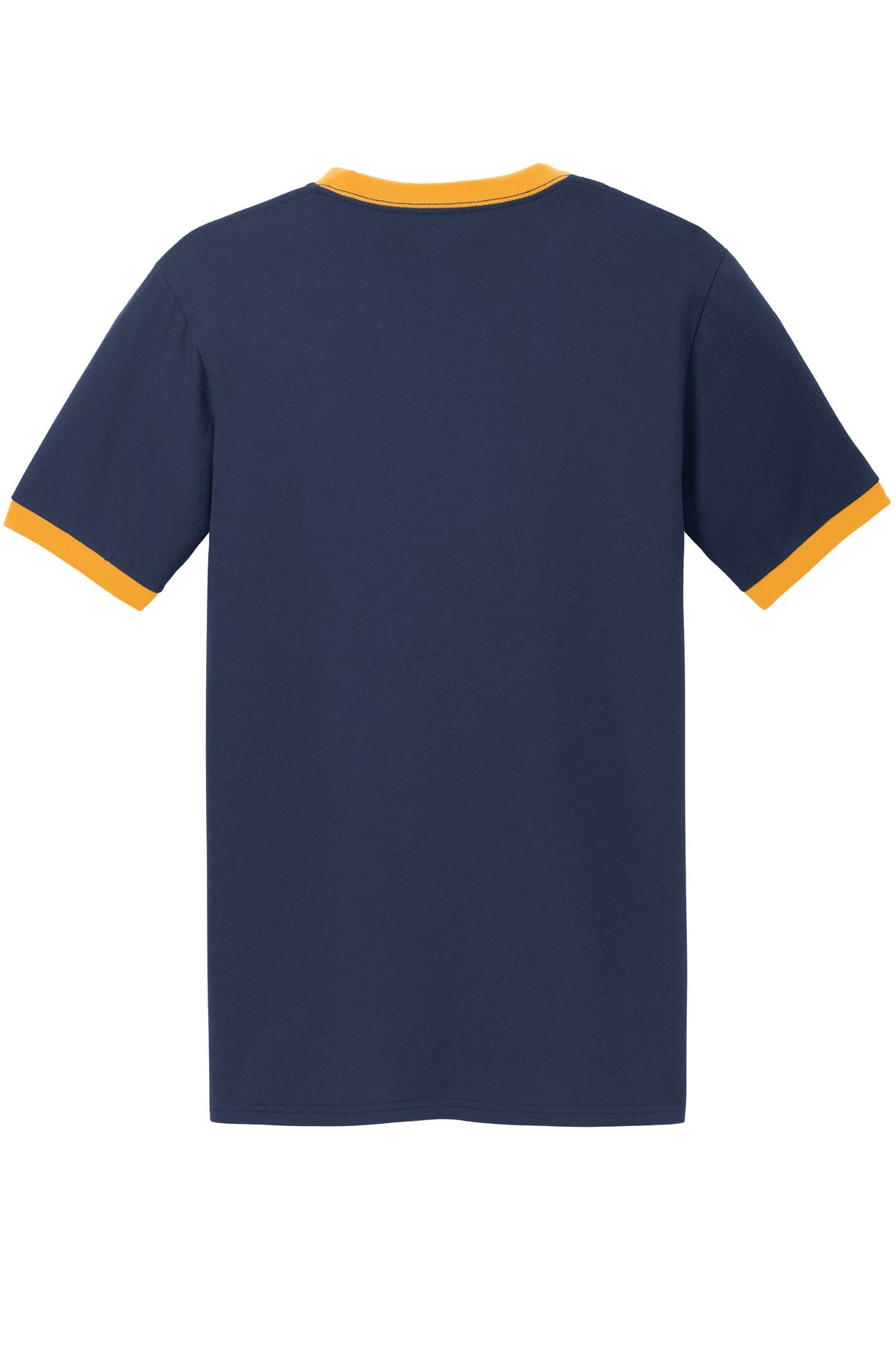 Port & Co Core Cotton Ringer Tee - Navy/ Gold