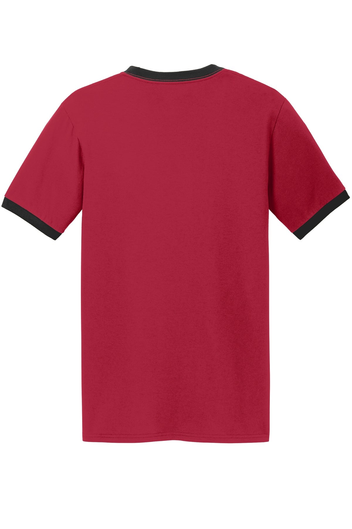 Port & Co Core Cotton Ringer Tee - Red/ Jet Black