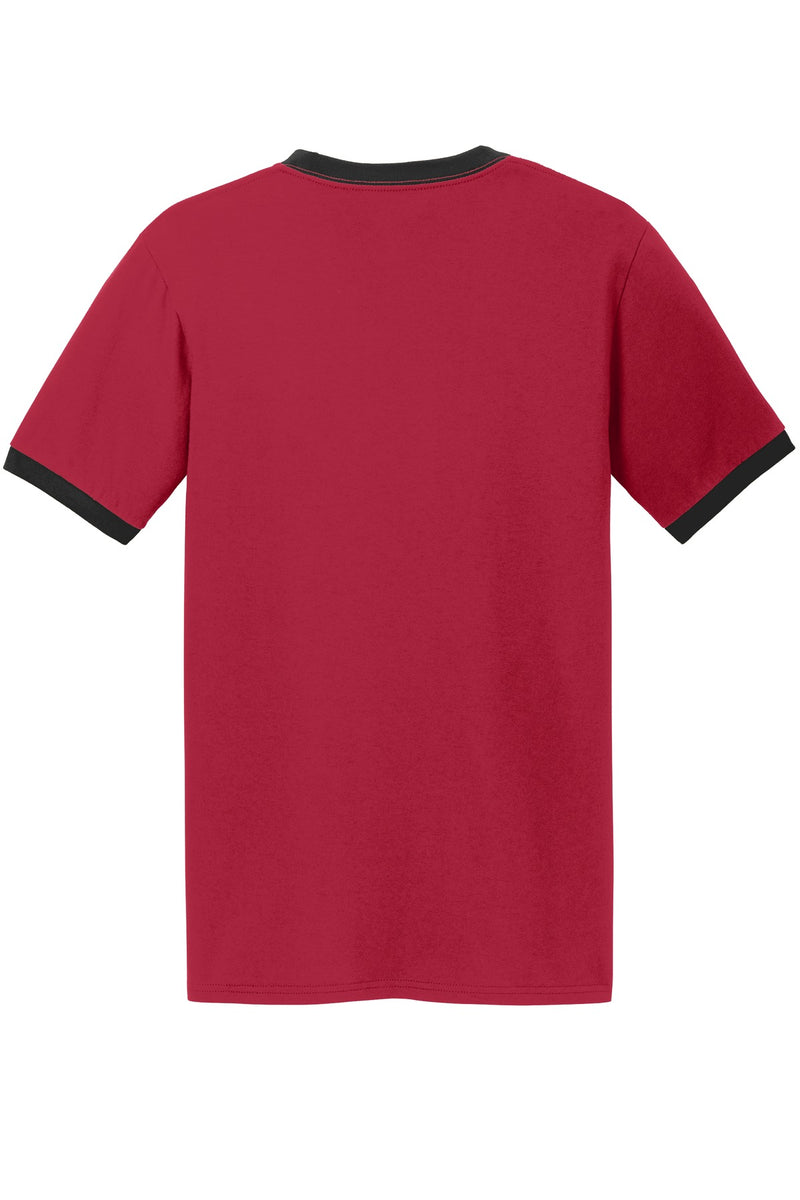 Port & Co Core Cotton Ringer Tee - Red/ Jet Black