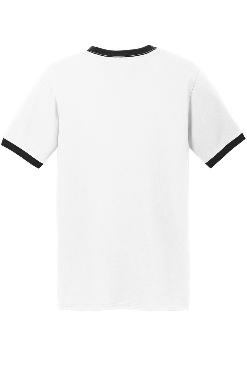 Port & Co Core Cotton Ringer Tee - White/ Jet Black