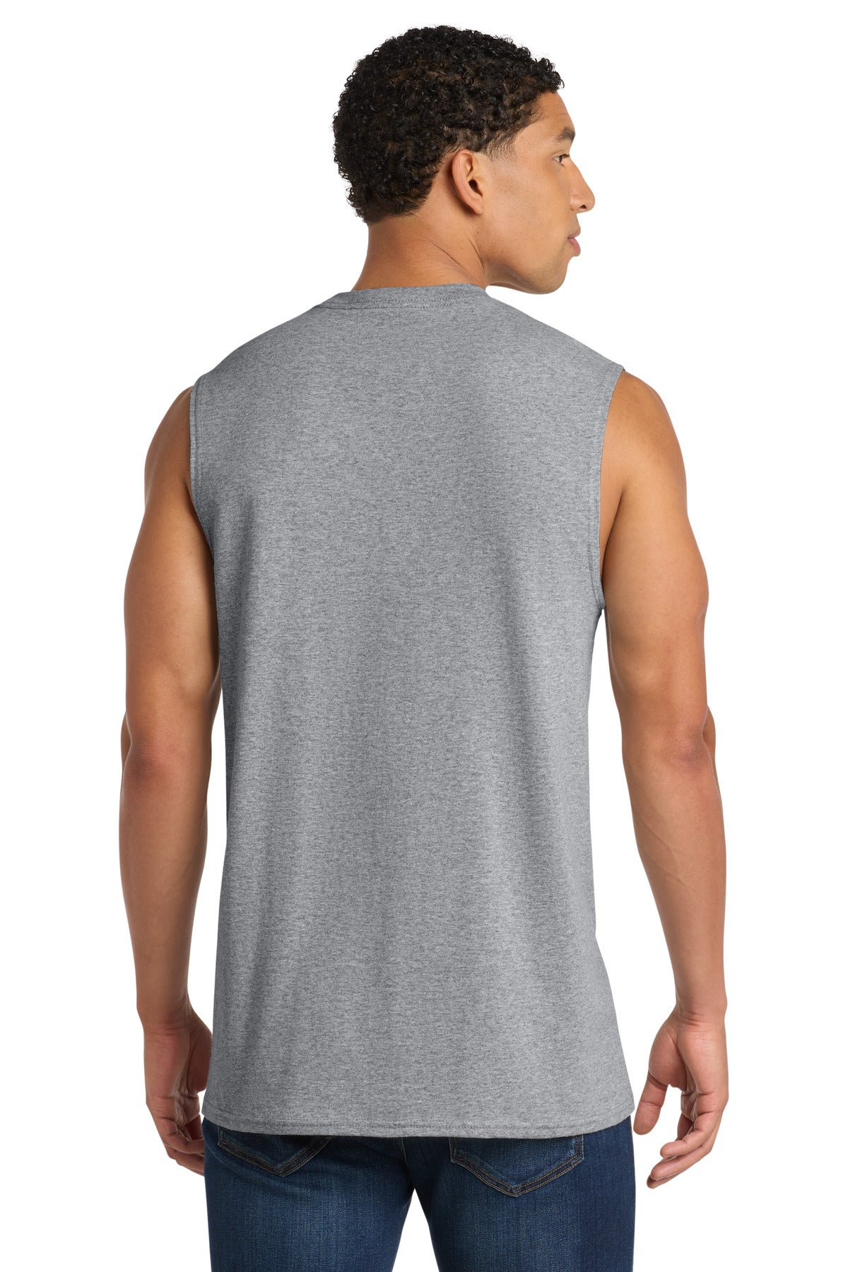 Port & Co Core Cotton Sleeveless Tee - Athletic Heather