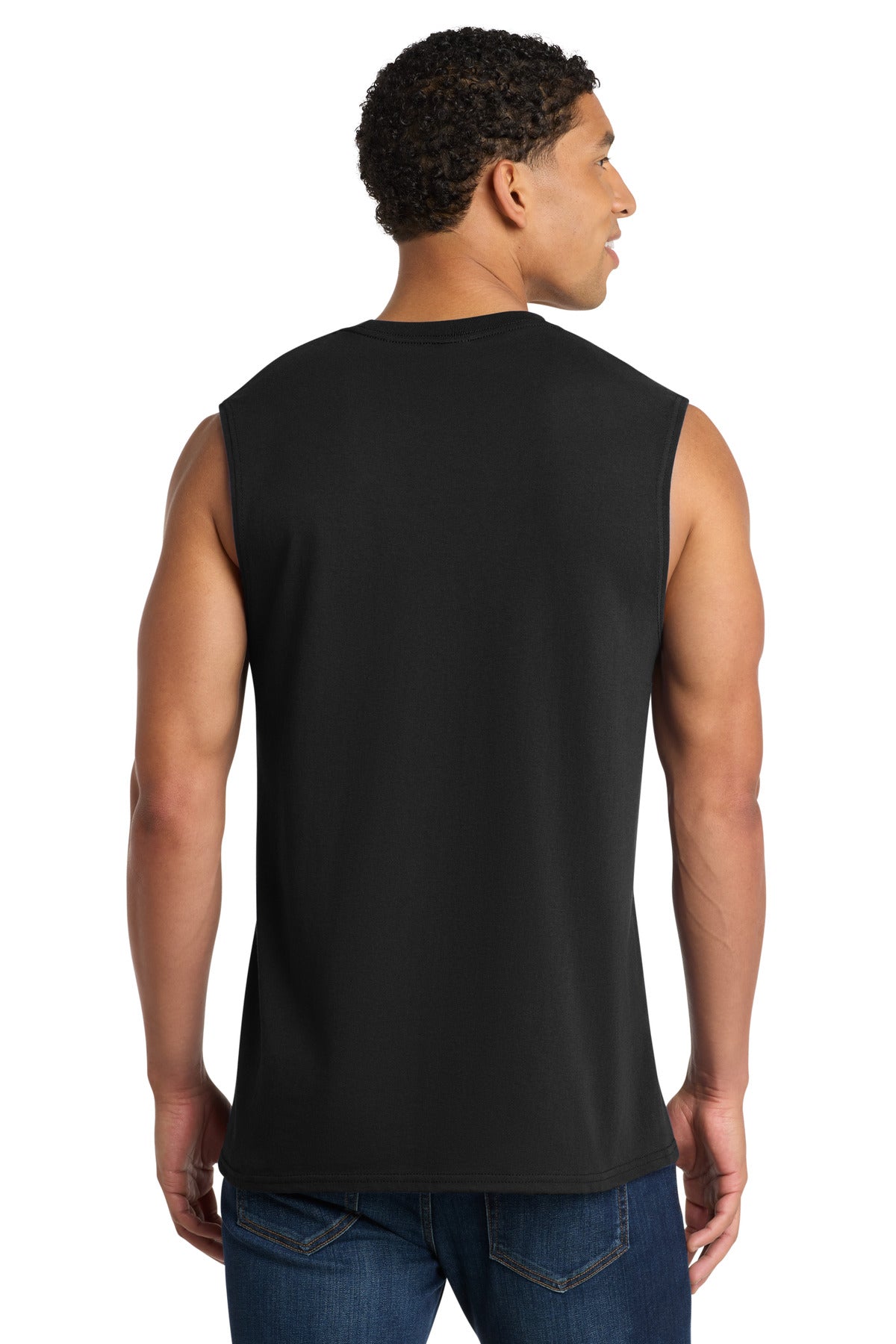 Port & Co Core Cotton Sleeveless Tee - Jet Black