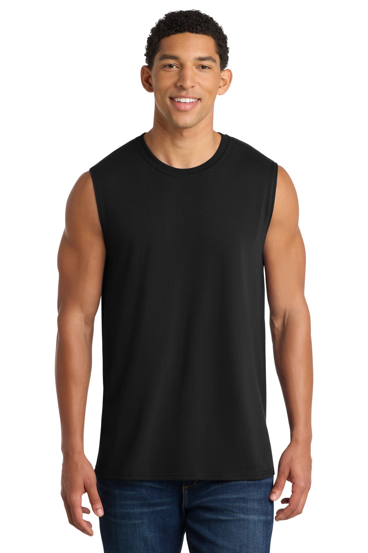 Port & Co Core Cotton Sleeveless Tee - Jet Black