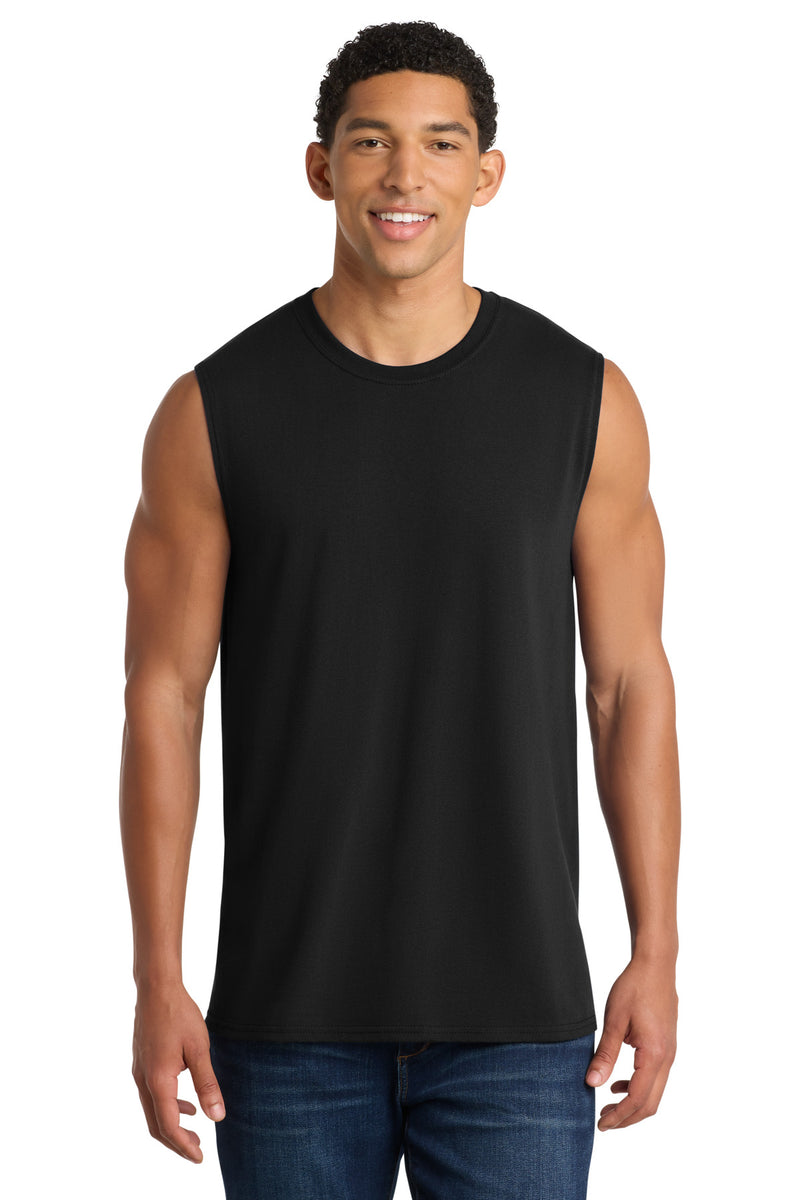 Port & Co Core Cotton Sleeveless Tee - Jet Black