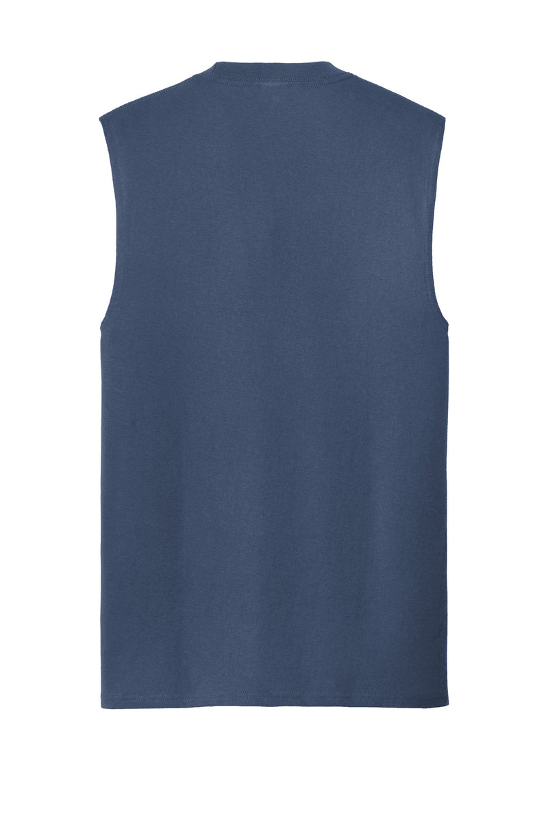 Port & Co Core Cotton Sleeveless Tee - Navy