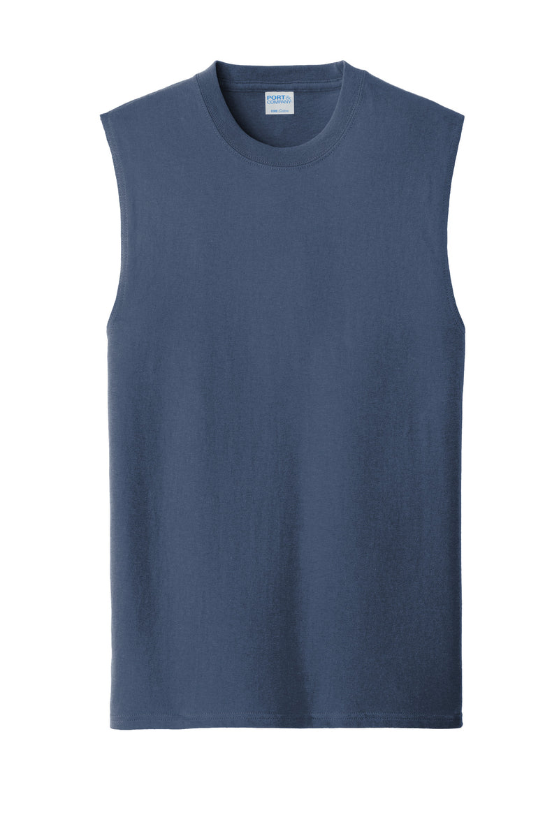 Port & Co Core Cotton Sleeveless Tee - Navy