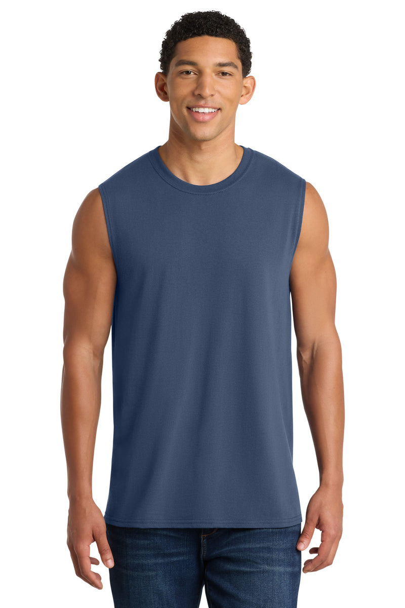 Port & Co Core Cotton Sleeveless Tee - Navy