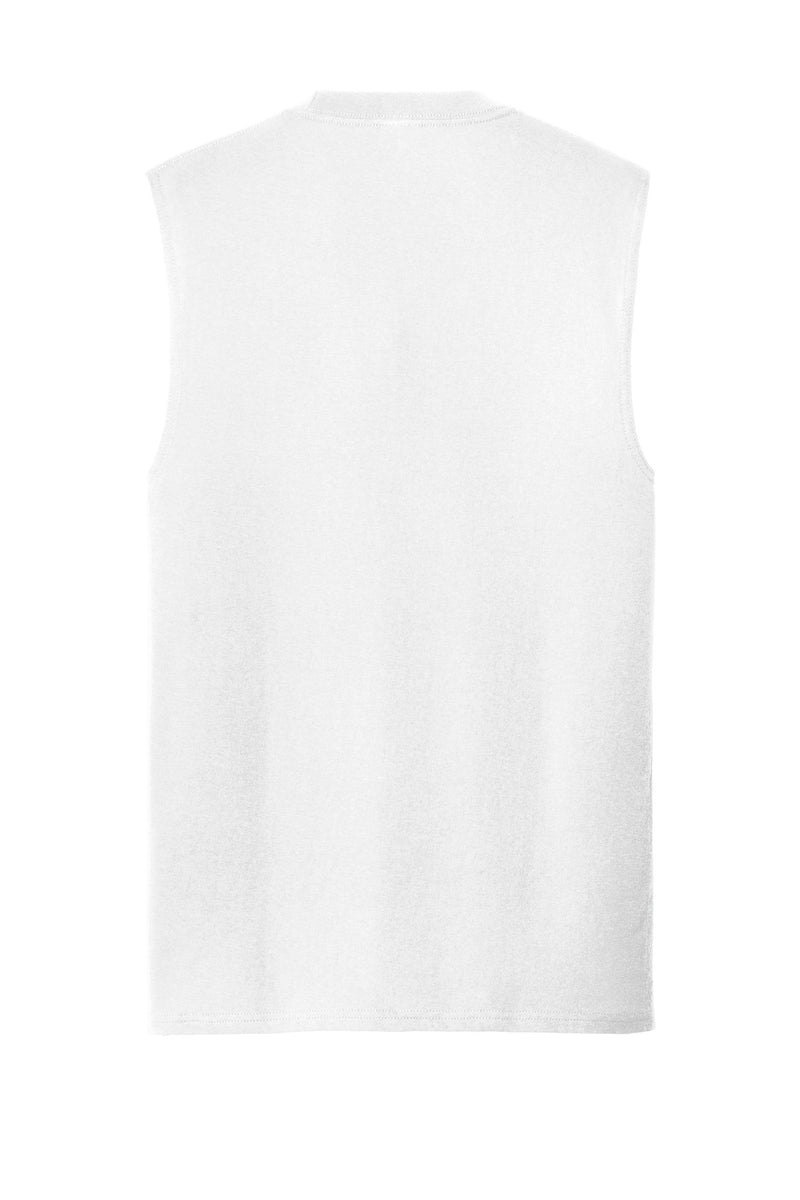 Port & Co Core Cotton Sleeveless Tee - White