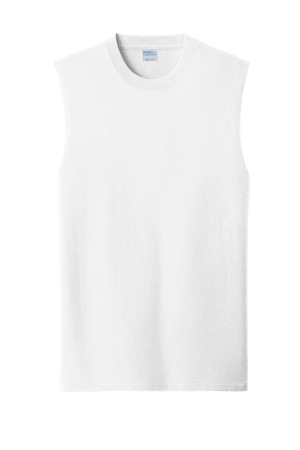 Port & Co Core Cotton Sleeveless Tee - White