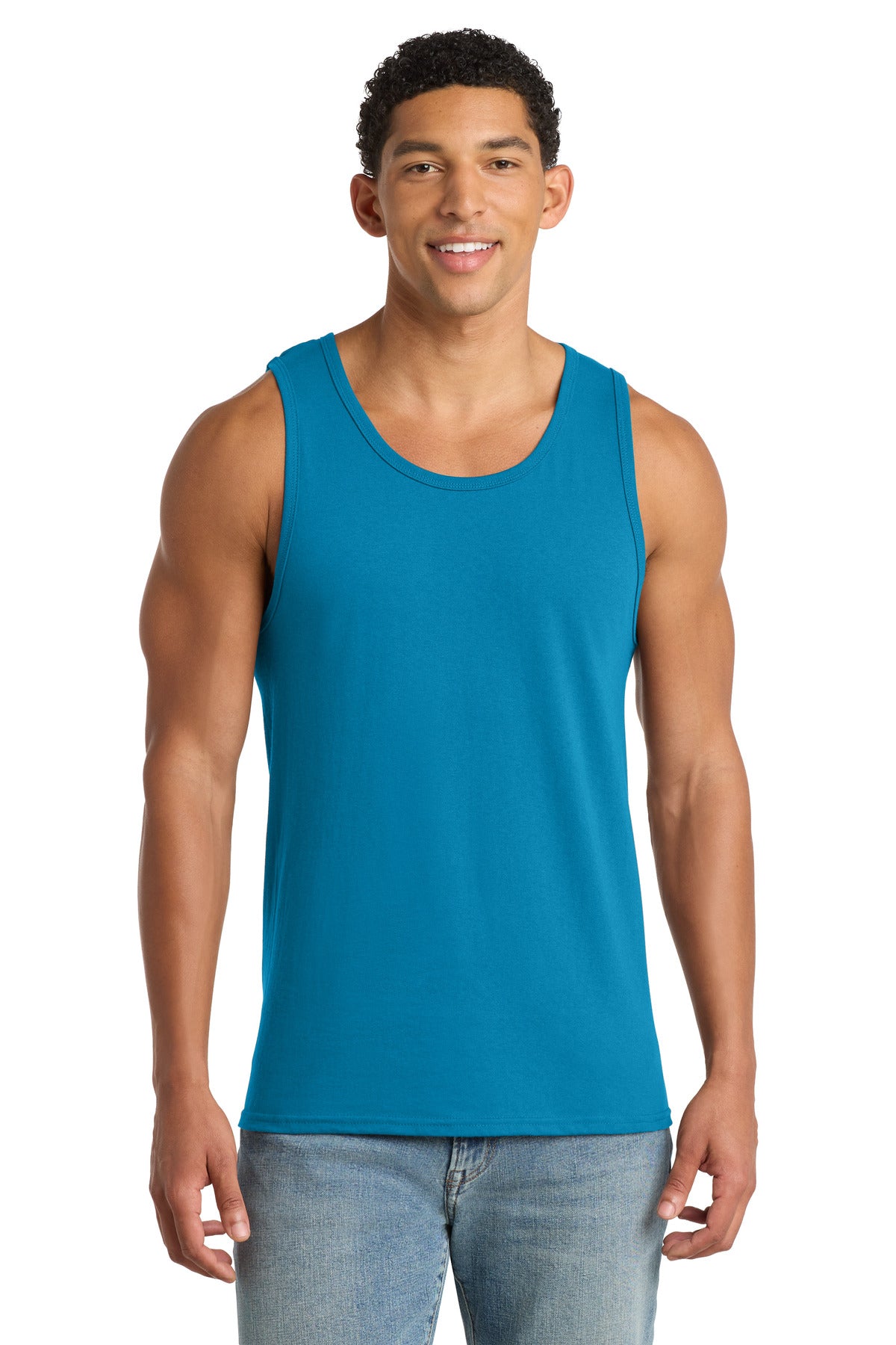 Port & Co Core Cotton Tank Top - Neon Blue