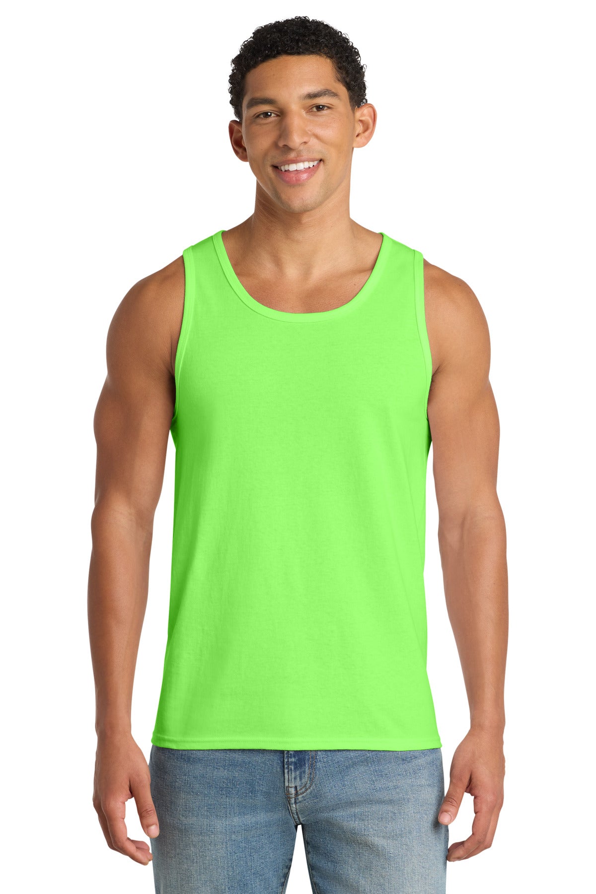 Port & Co Core Cotton Tank Top - Neon Green