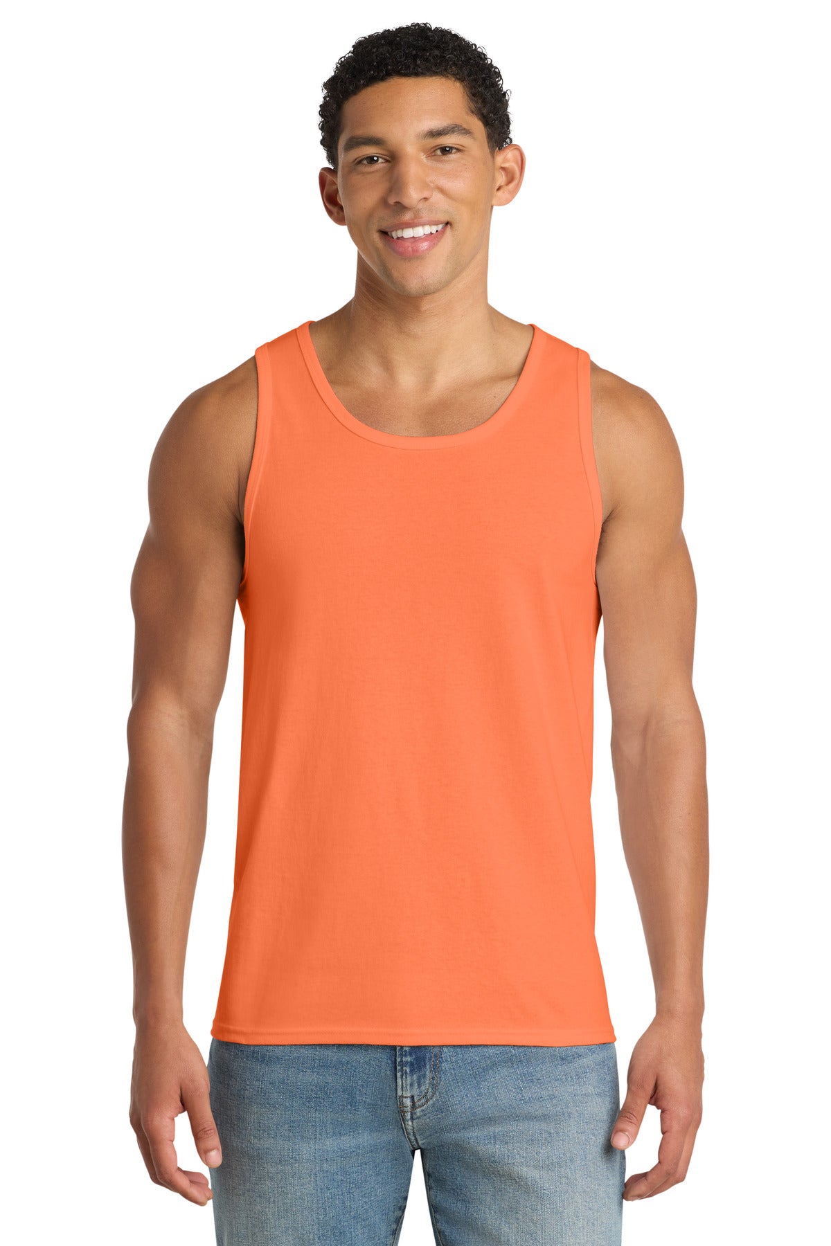 Port & Co Core Cotton Tank Top - Neon Orange